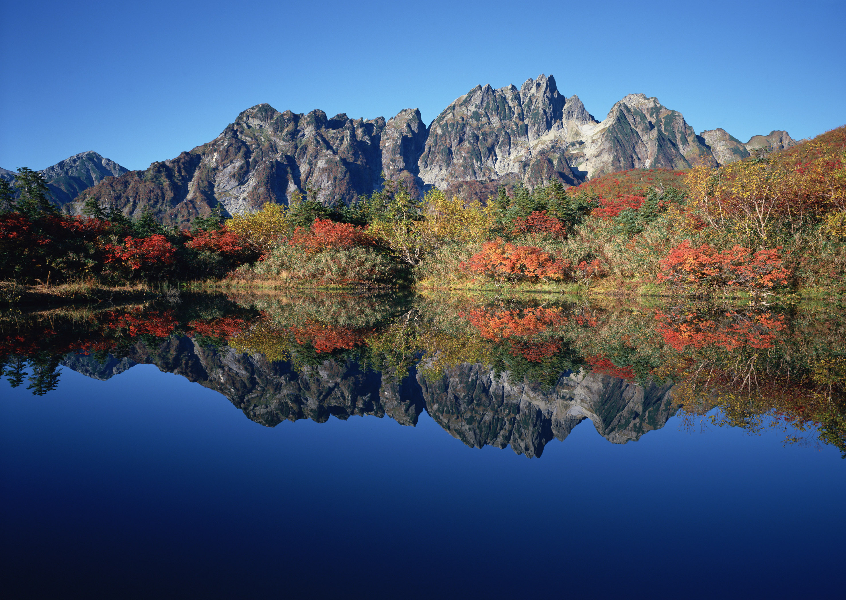 Fall Lake Mountain Nature Reflection Season 2950x2094