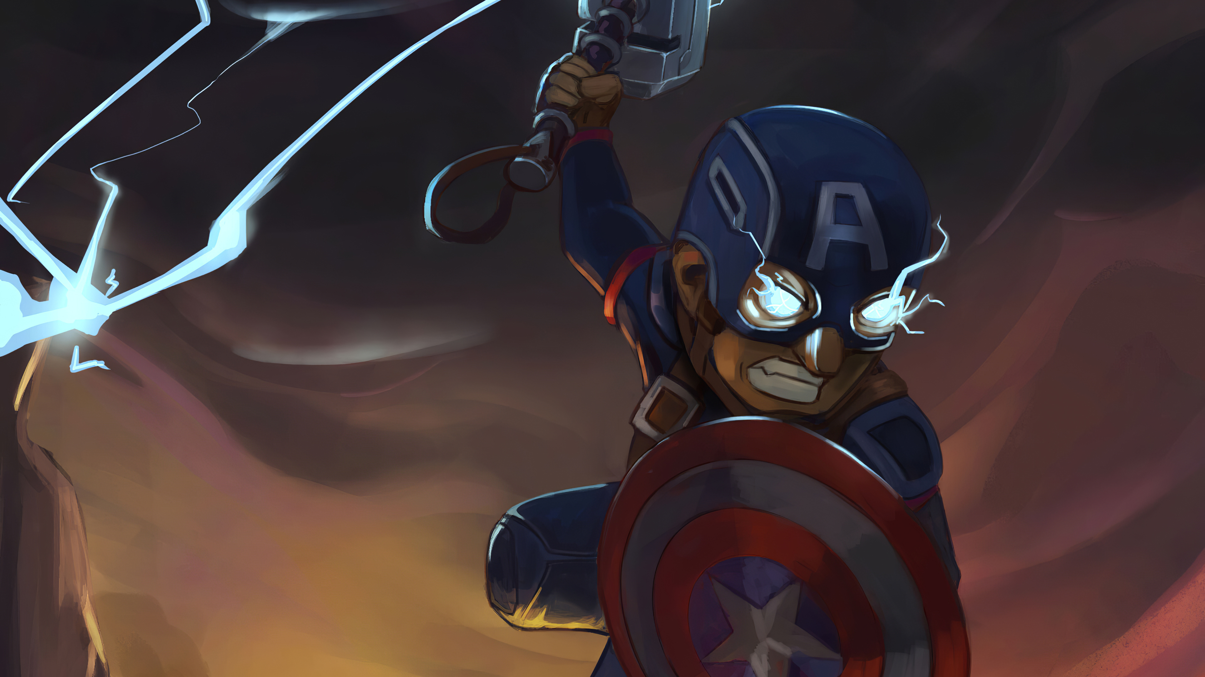 Captain America Chibi Marvel Comics 3840x2160