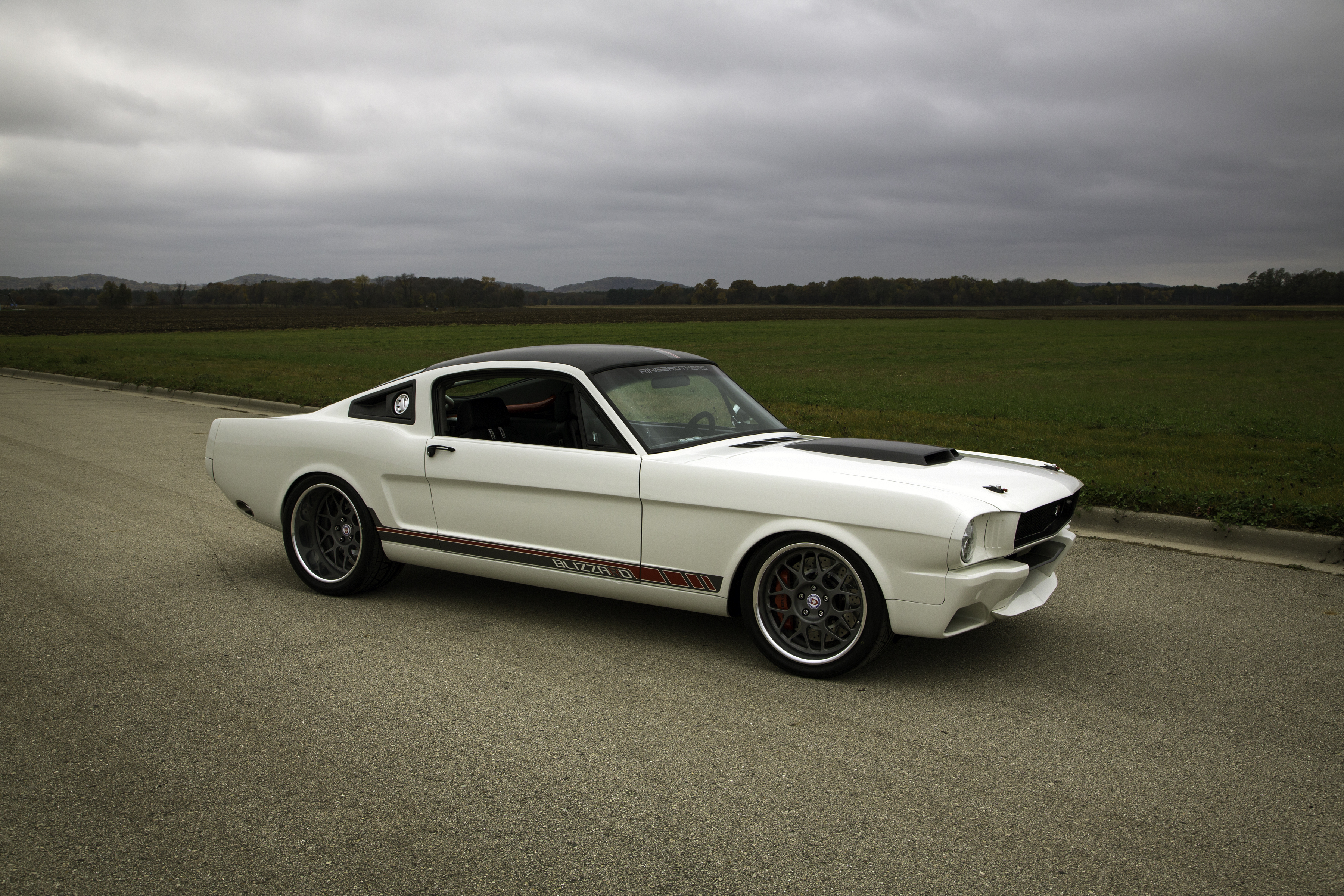 Car Fastback Ford Mustang Blizzard Muscle Car Ringbrothers Tuning White Car 3600x2400
