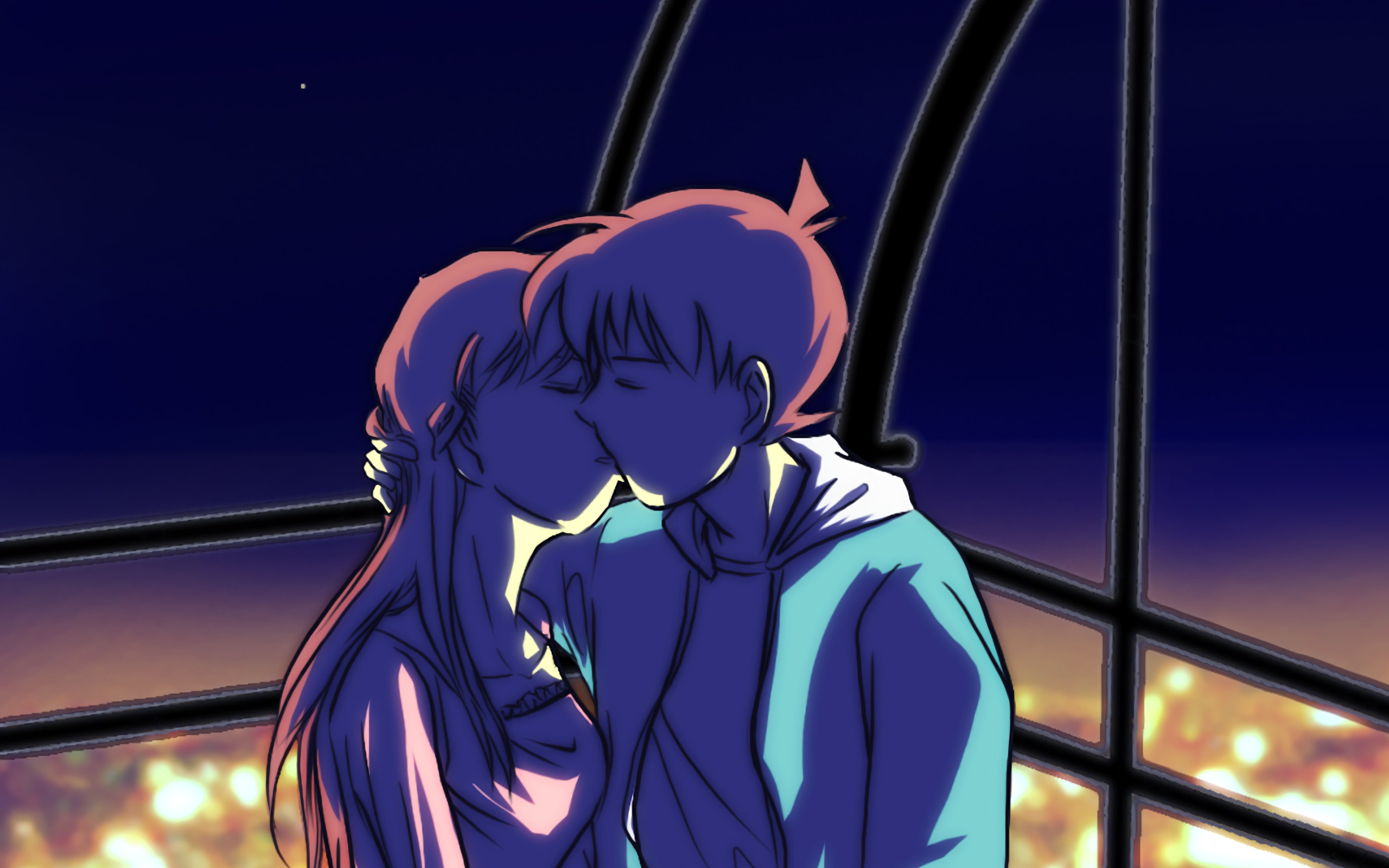 Couple Detective Conan Kiss Love Ran Mouri Shinichi Kudo 2560x1600