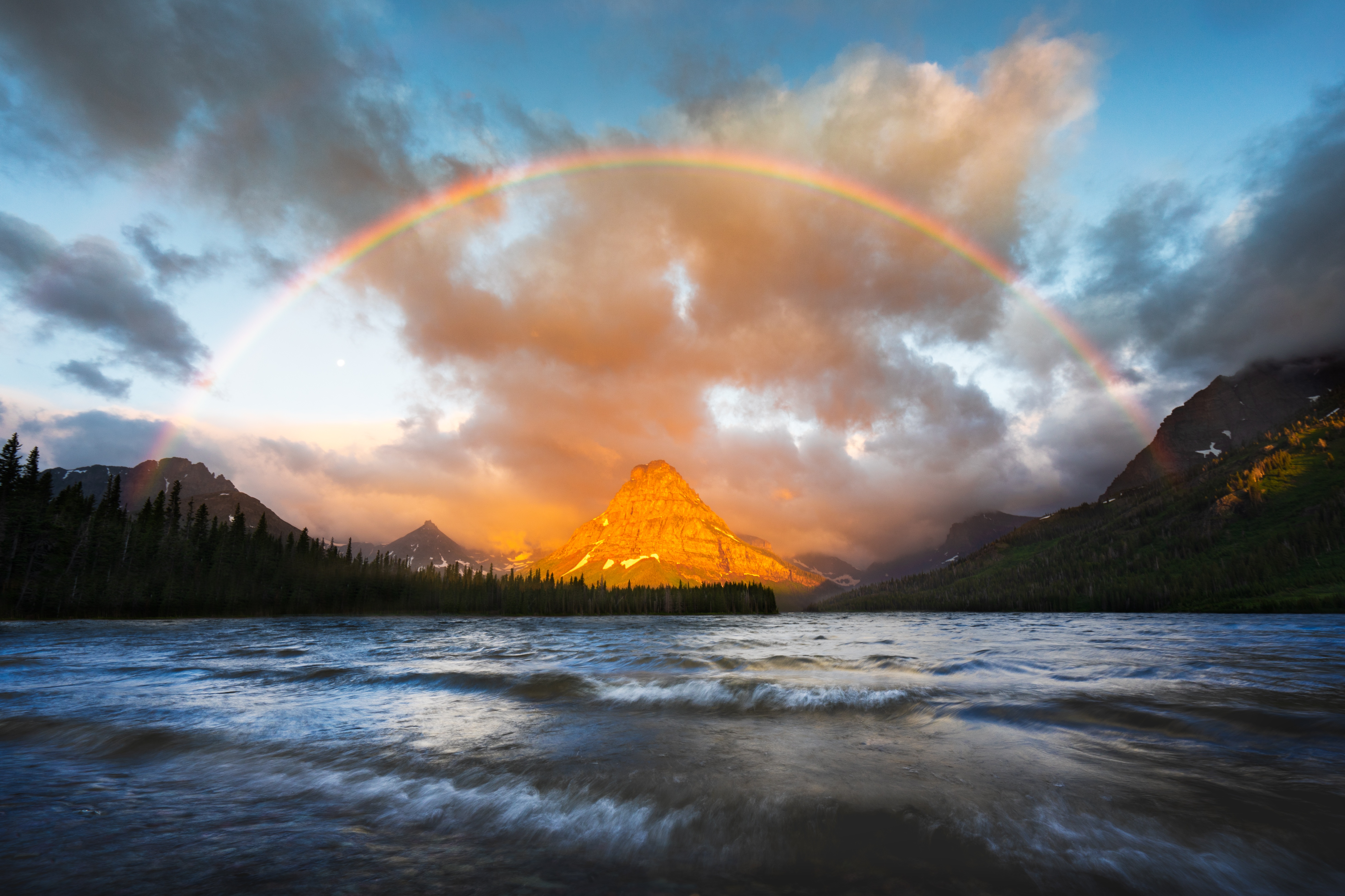 Lake Mountain Nature Rainbow 5853x3902