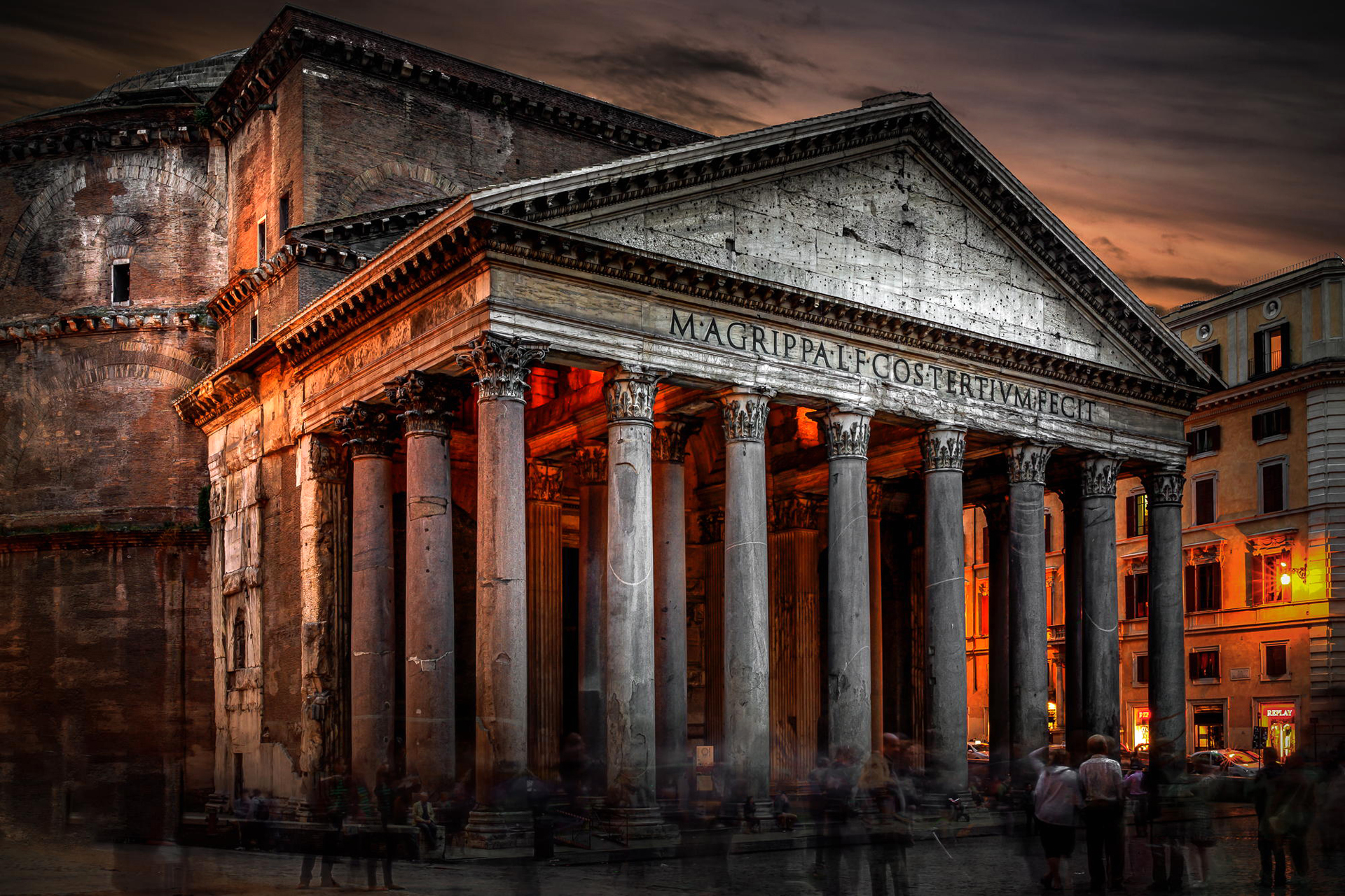 Italy Monument Pantheon Rome Time Lapse 1920x1280