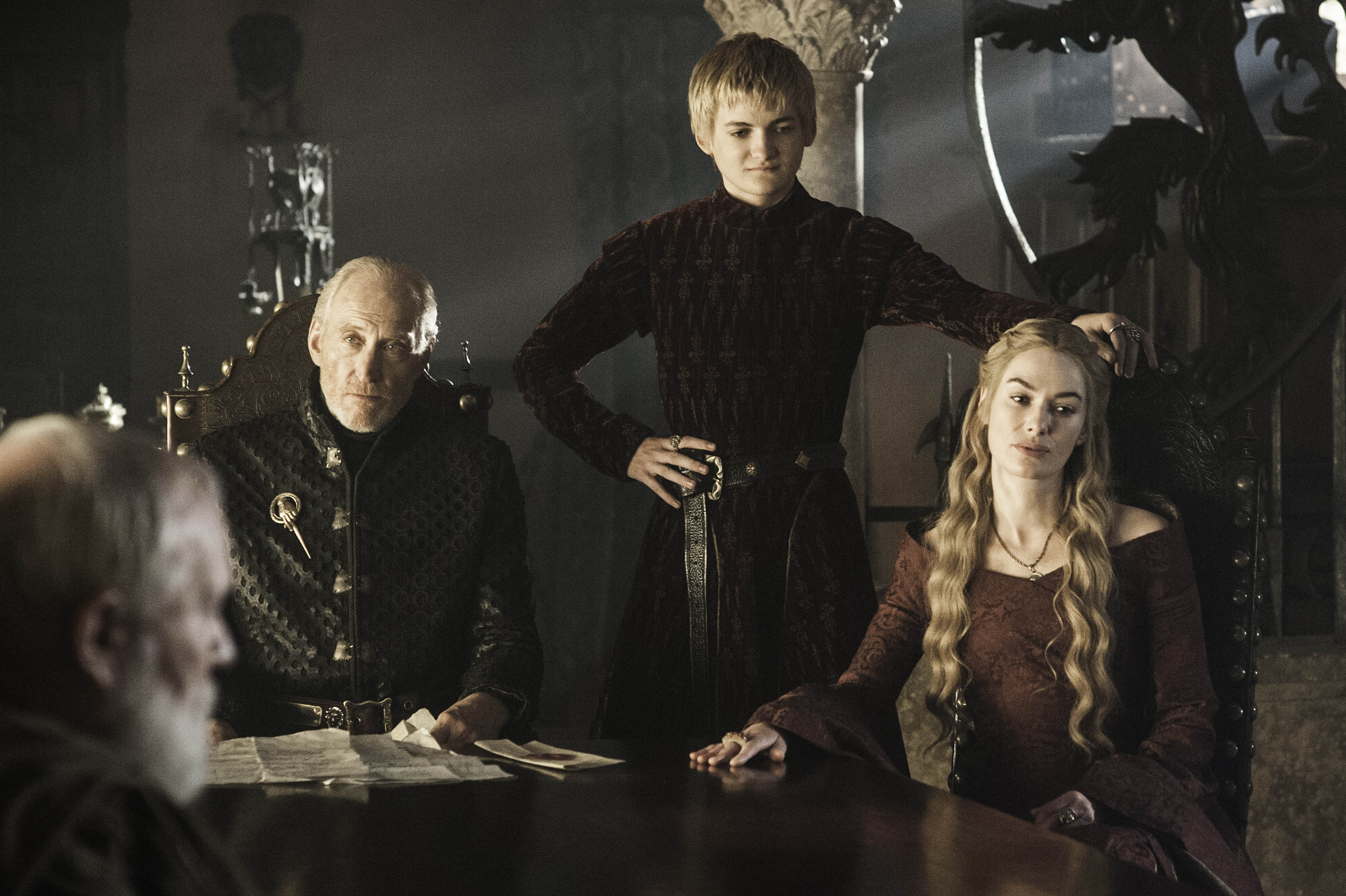 Cersei Lannister Charles Dance Jack Gleeson Joffrey Baratheon Lena Headey Tywin Lannister 3000x1996