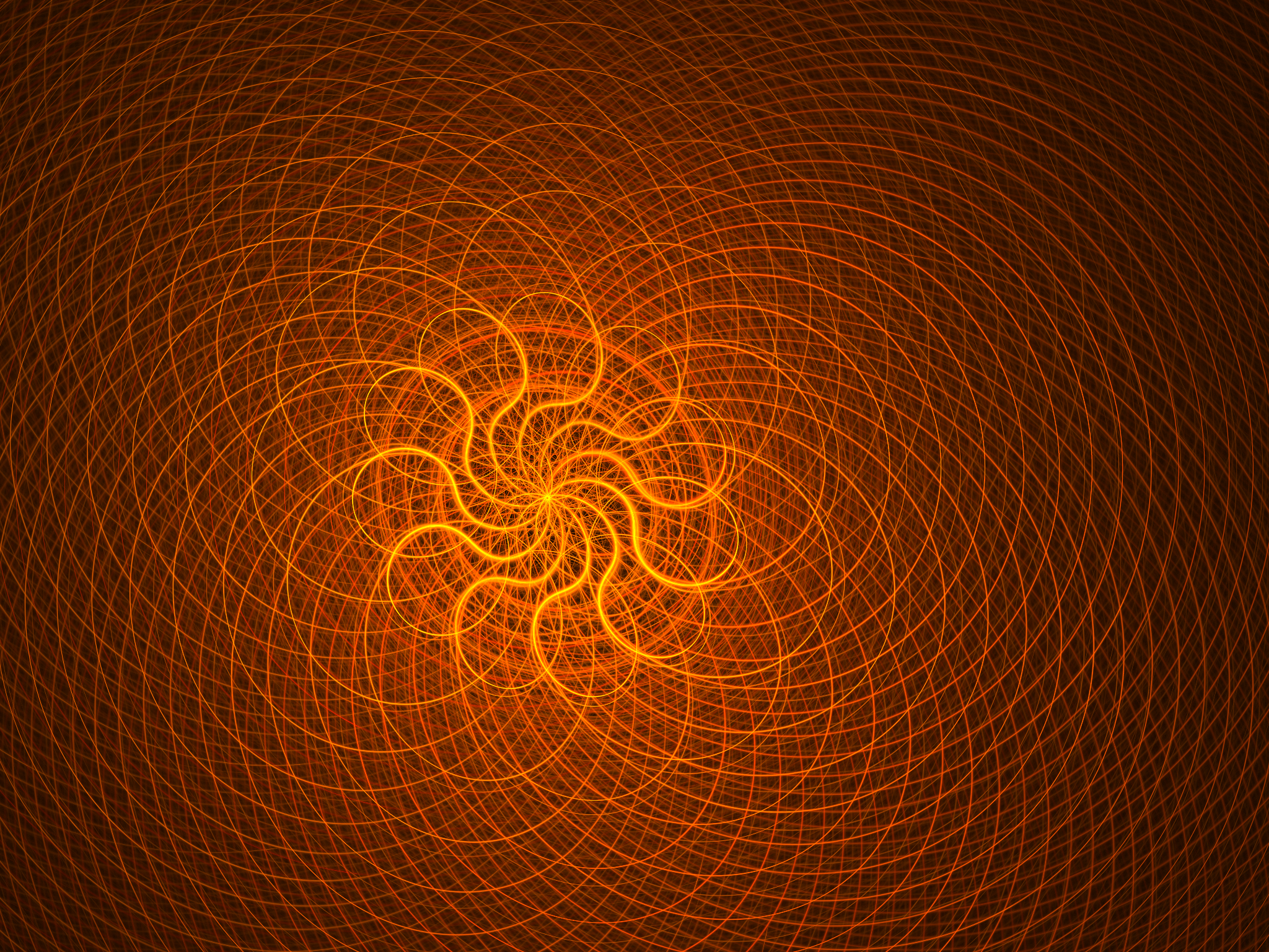 Circle Digital Art Fractal Symbol Orange Color 2048x1536