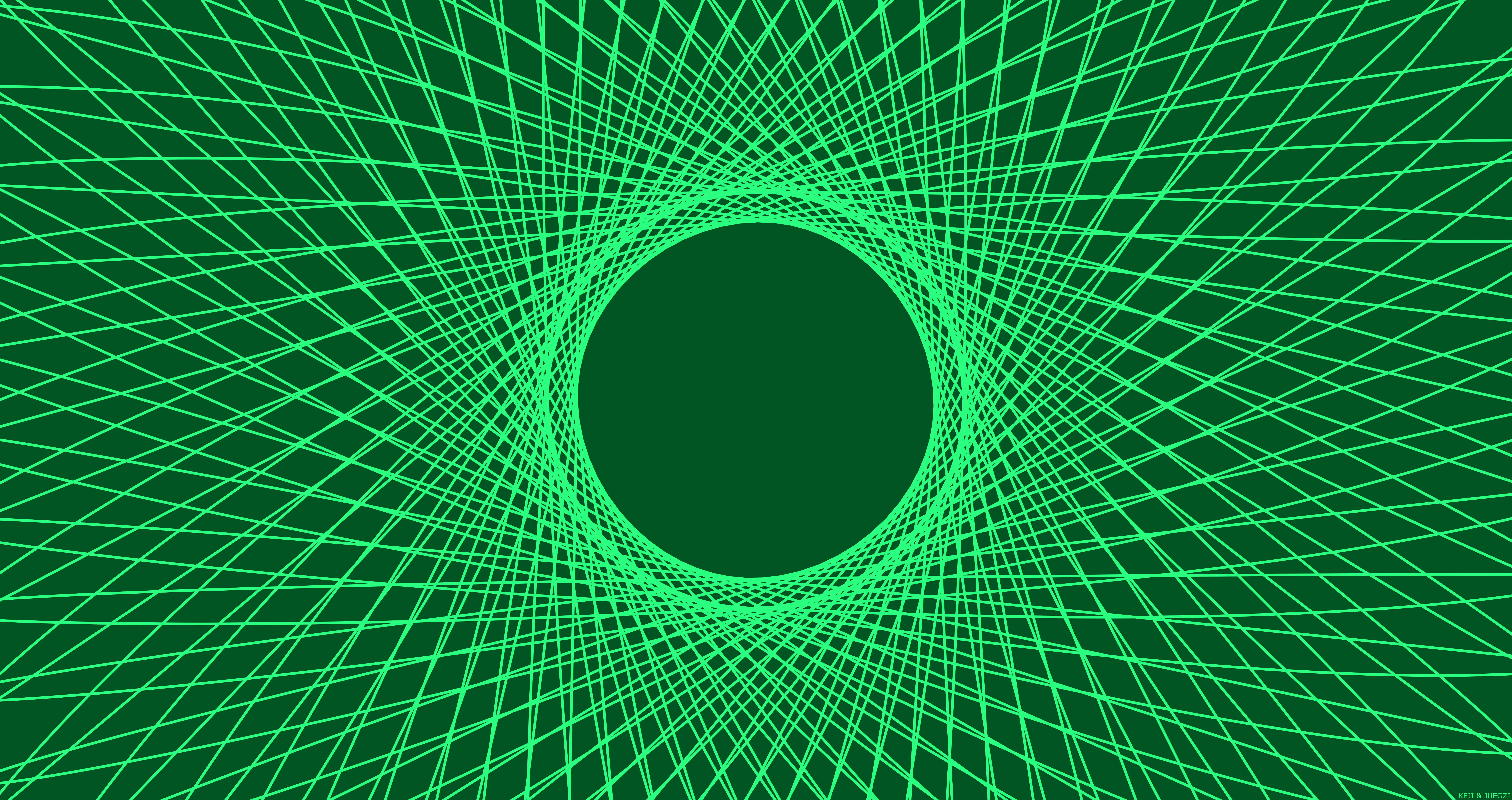 Digital Art Green Lines Spiral 8500x4500