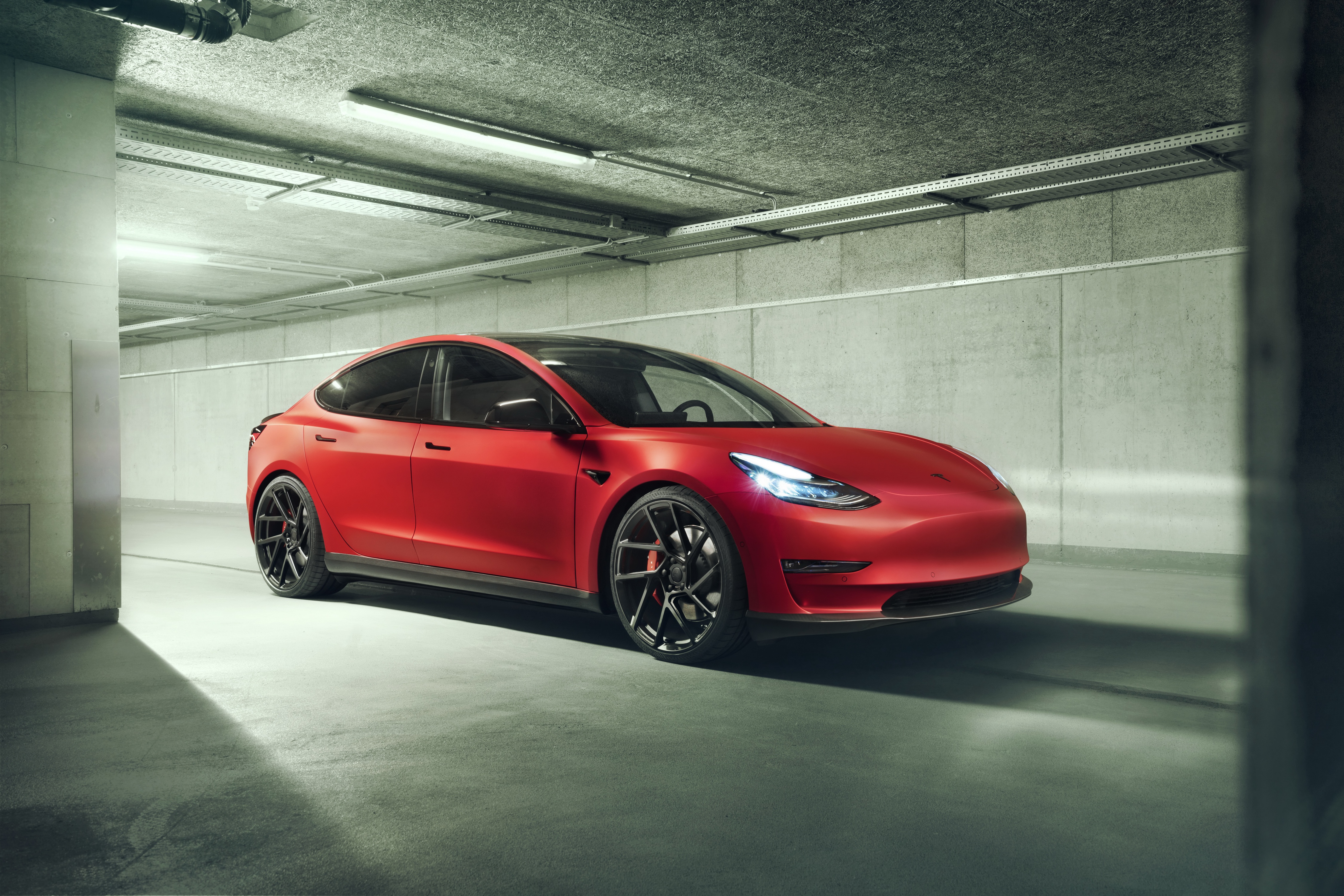 Car Luxury Car Red Car Tesla Model 3 Tesla Motors Vehicle 4500x3002