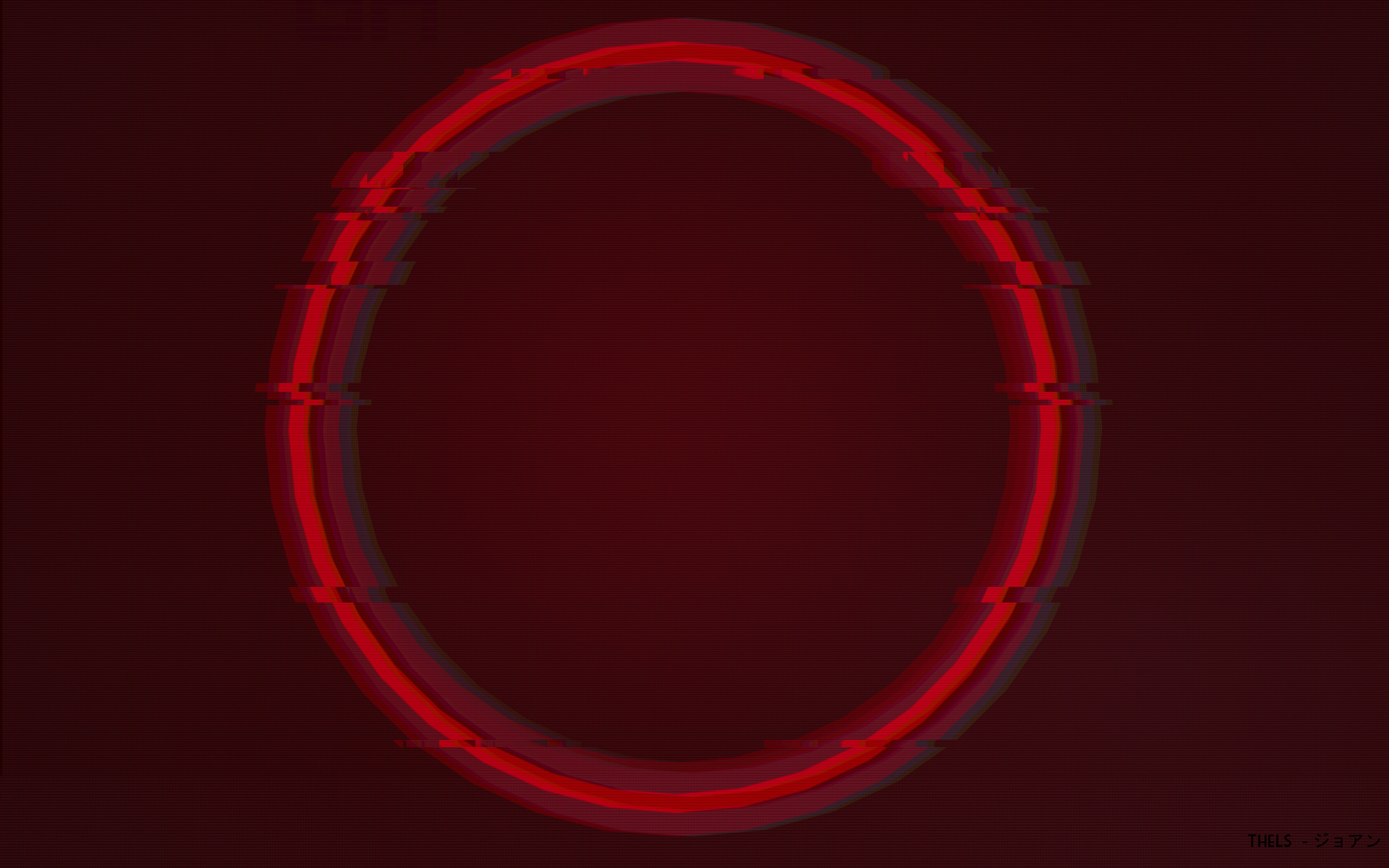 Abstract Glitch Glitch Art Neon Red Ring 2560x1600