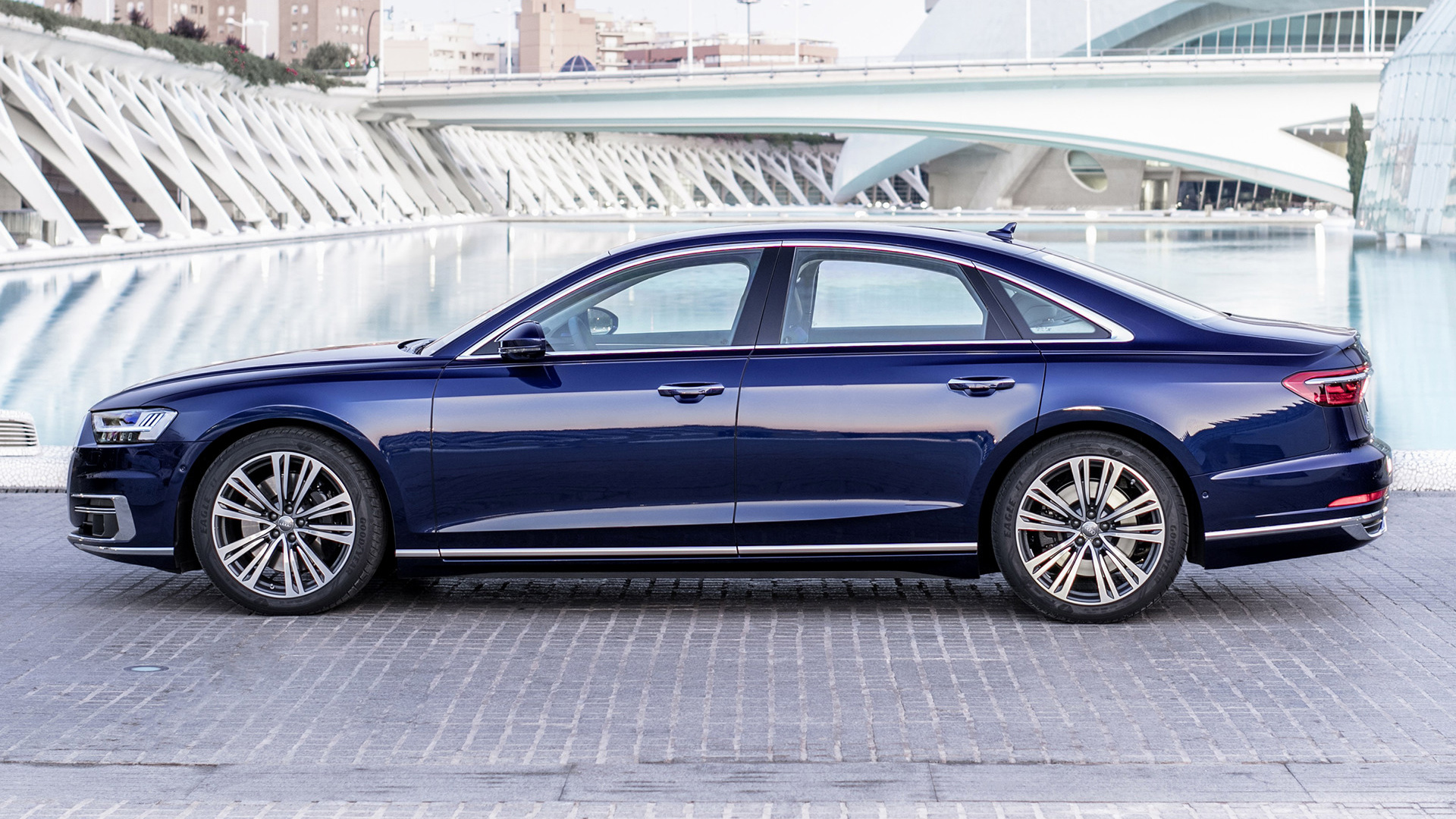 Audi A8 Blue Car Car Full Size Car Luxury Car Sedan 1920x1080
