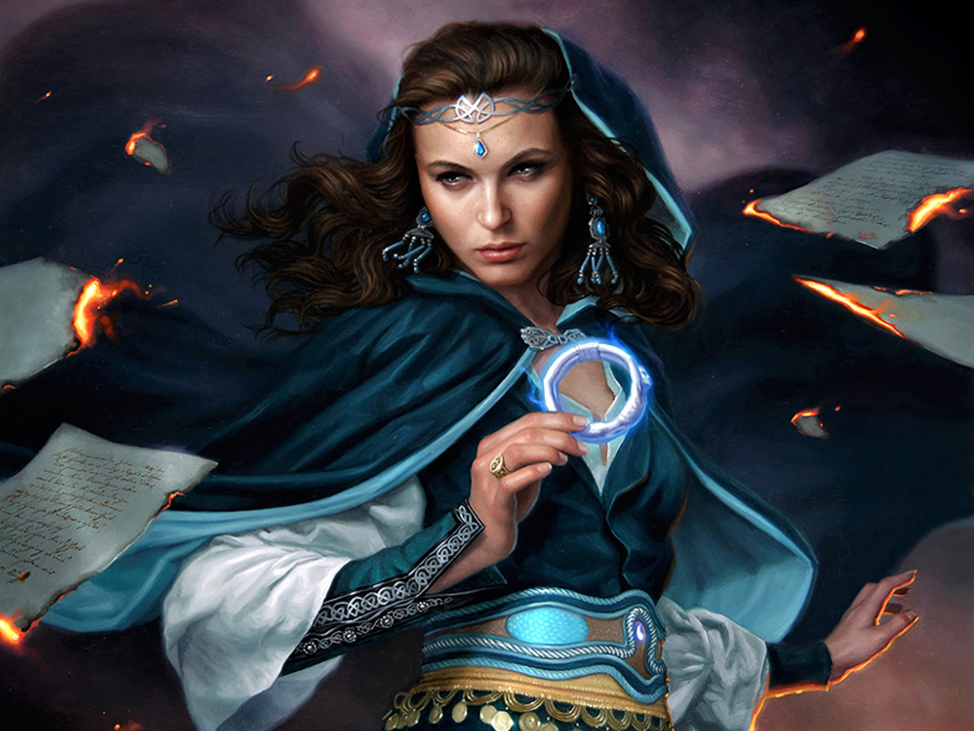 Brown Hair Earrings Fantasy Girl Paper Sorceress The Wheel Of Time Woman 1920x1440