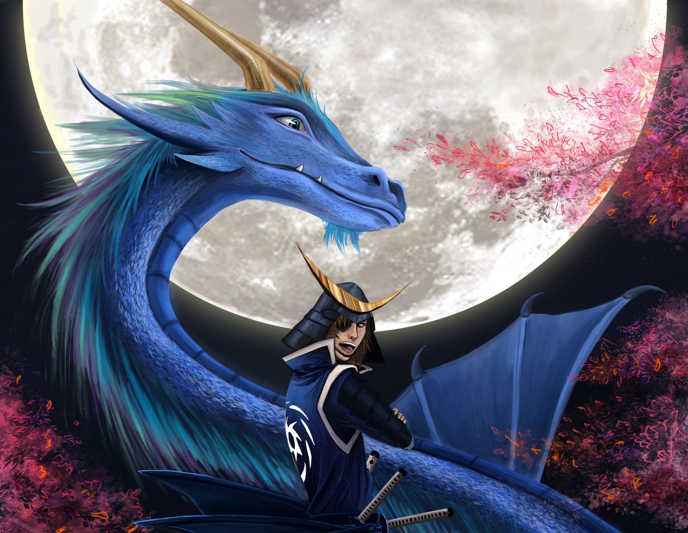 Date Masamune Sengoku Basara Dragon Moon 2200x1704