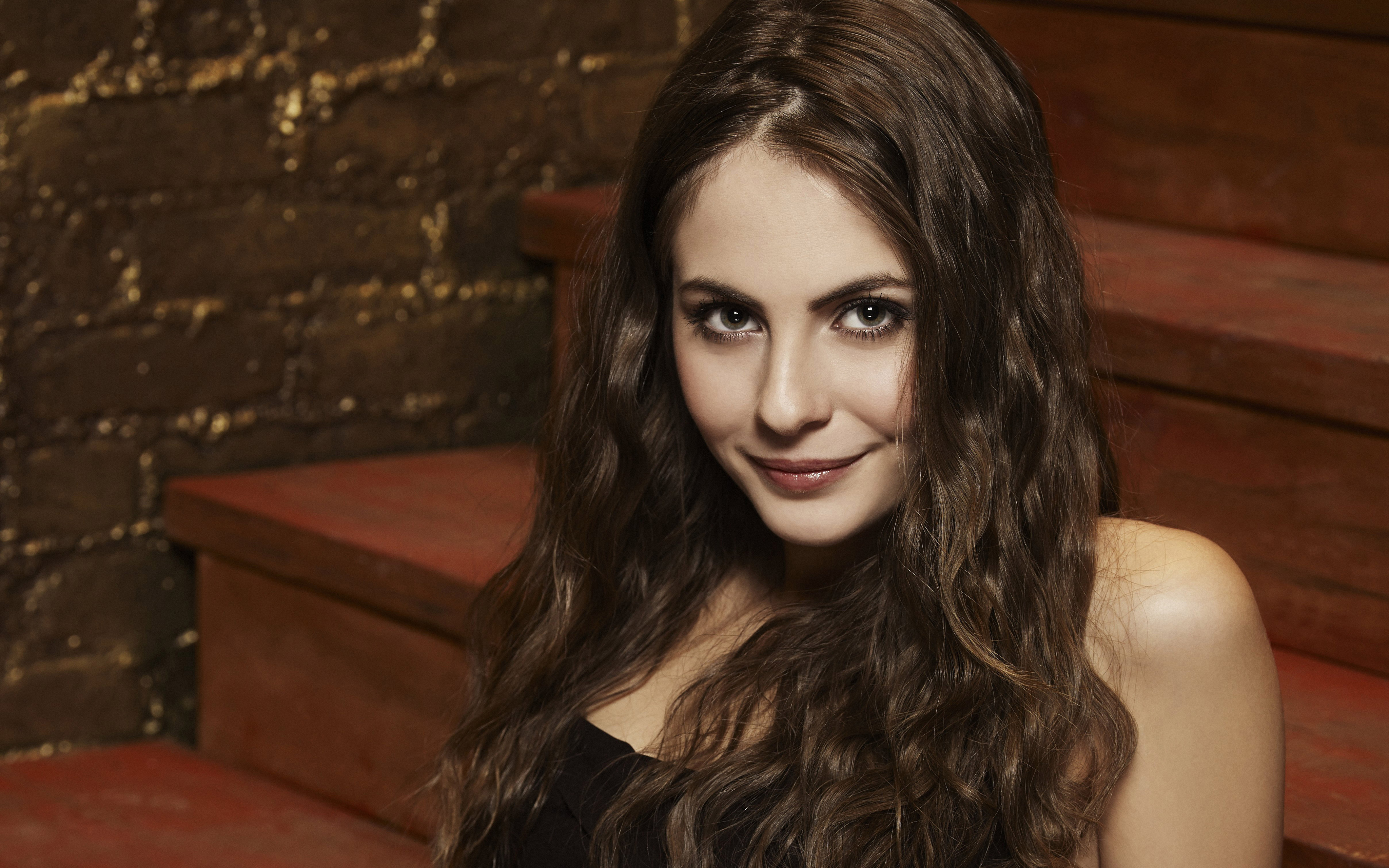 Actress American Brunette Face Green Eyes Smile Willa Holland 4096x2560