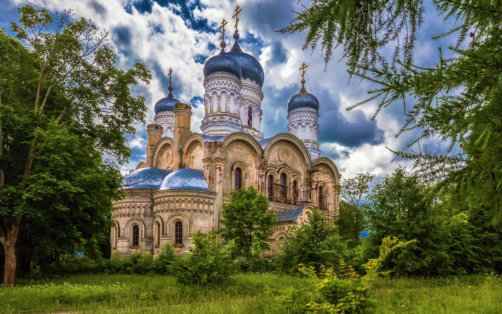 Architecture Cathedral Church Dome Religious Russia Upensky Cathedral 1920x1200