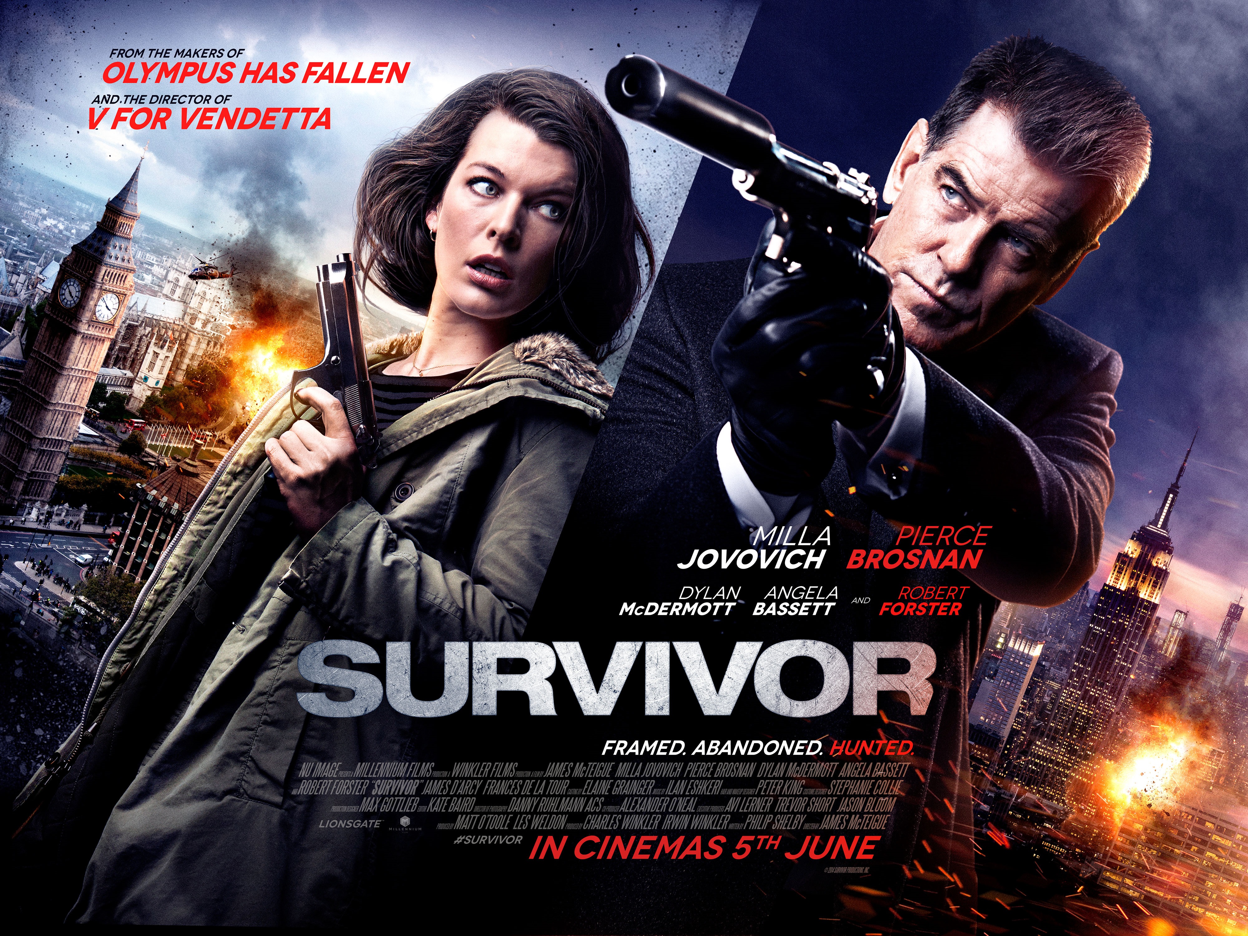 Milla Jovovich Pierce Brosnan Survivor Movie 4000x3000