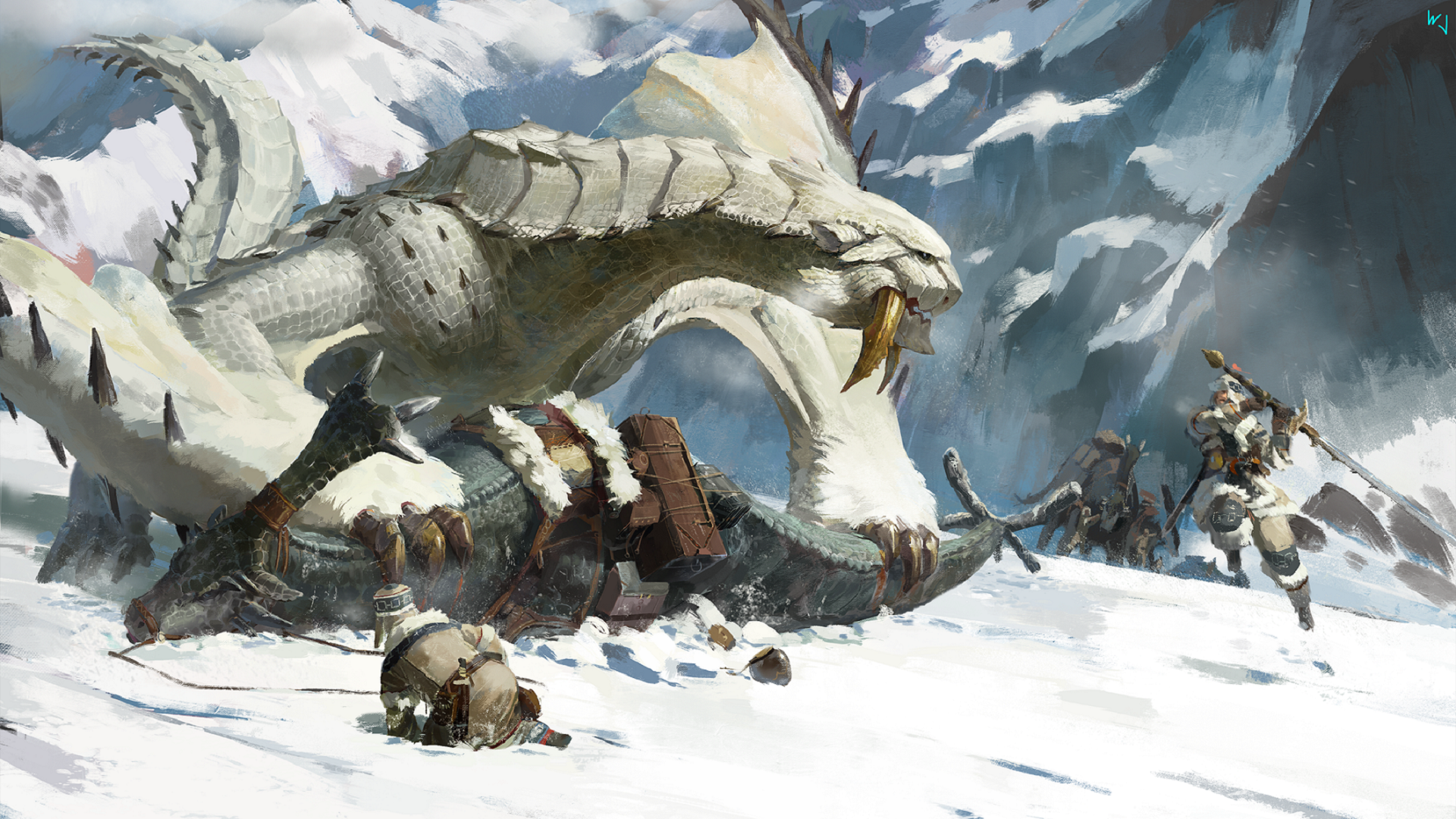 Barioth Monster Hunter Mountain Snow 1920x1080