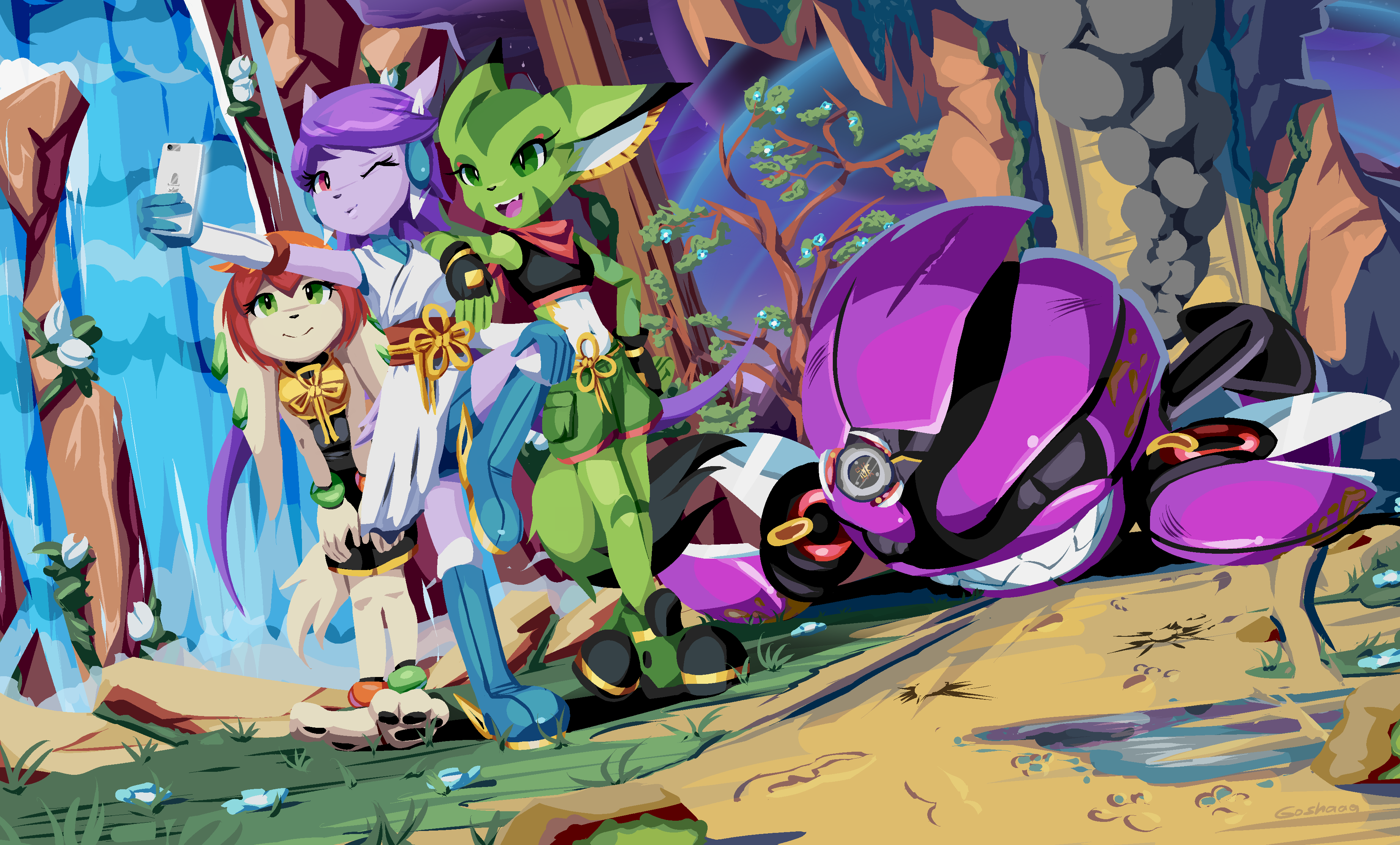 Freedom Planet Video Game Art Video Game Characters Video Game Girls Furry Carol Tea Freedom Planet  3690x2228