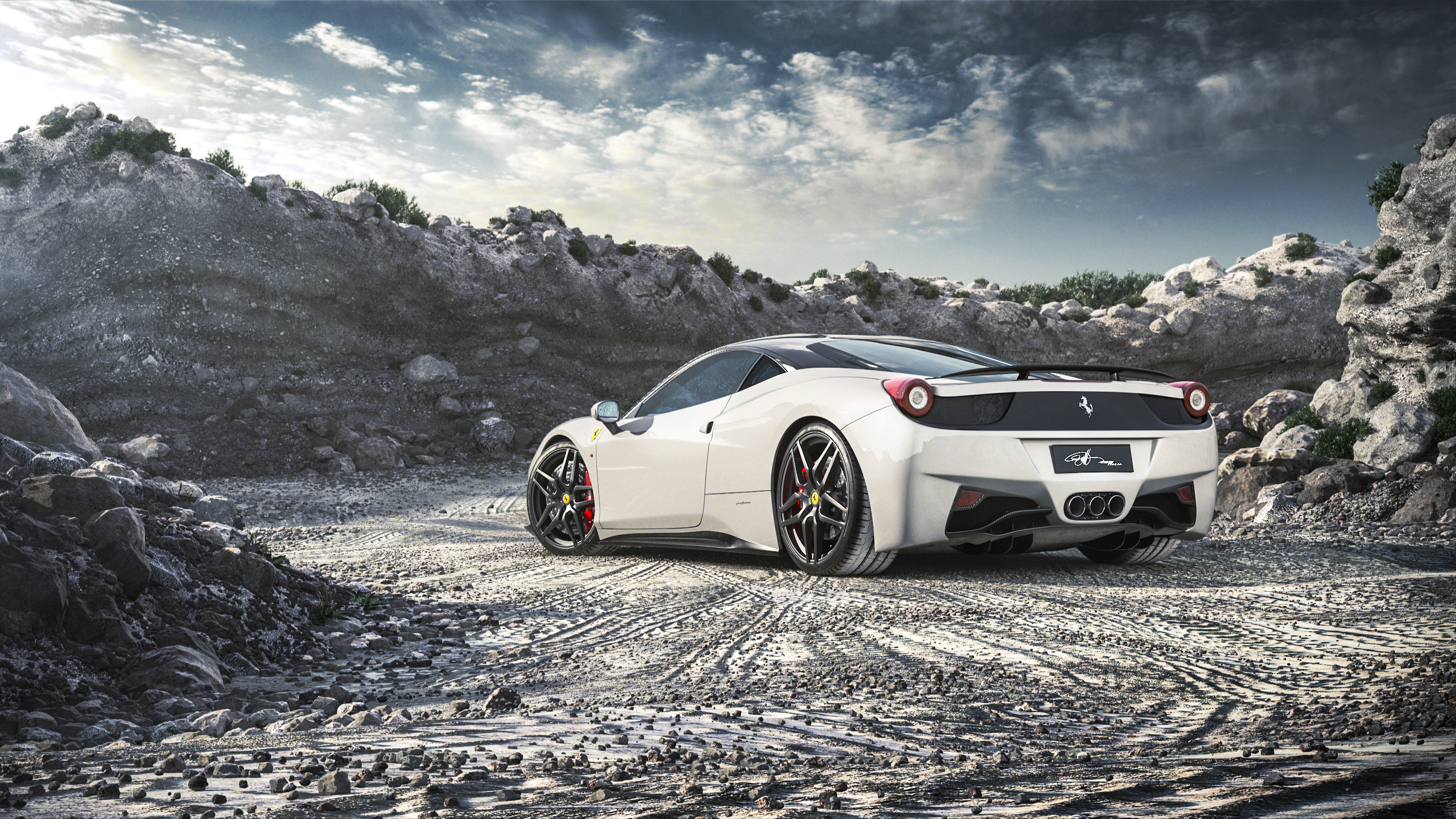 Car Ferrari Ferrari 458 Ferrari 458 Italia Sport Car Supercar Vehicle White Car 3000x1688