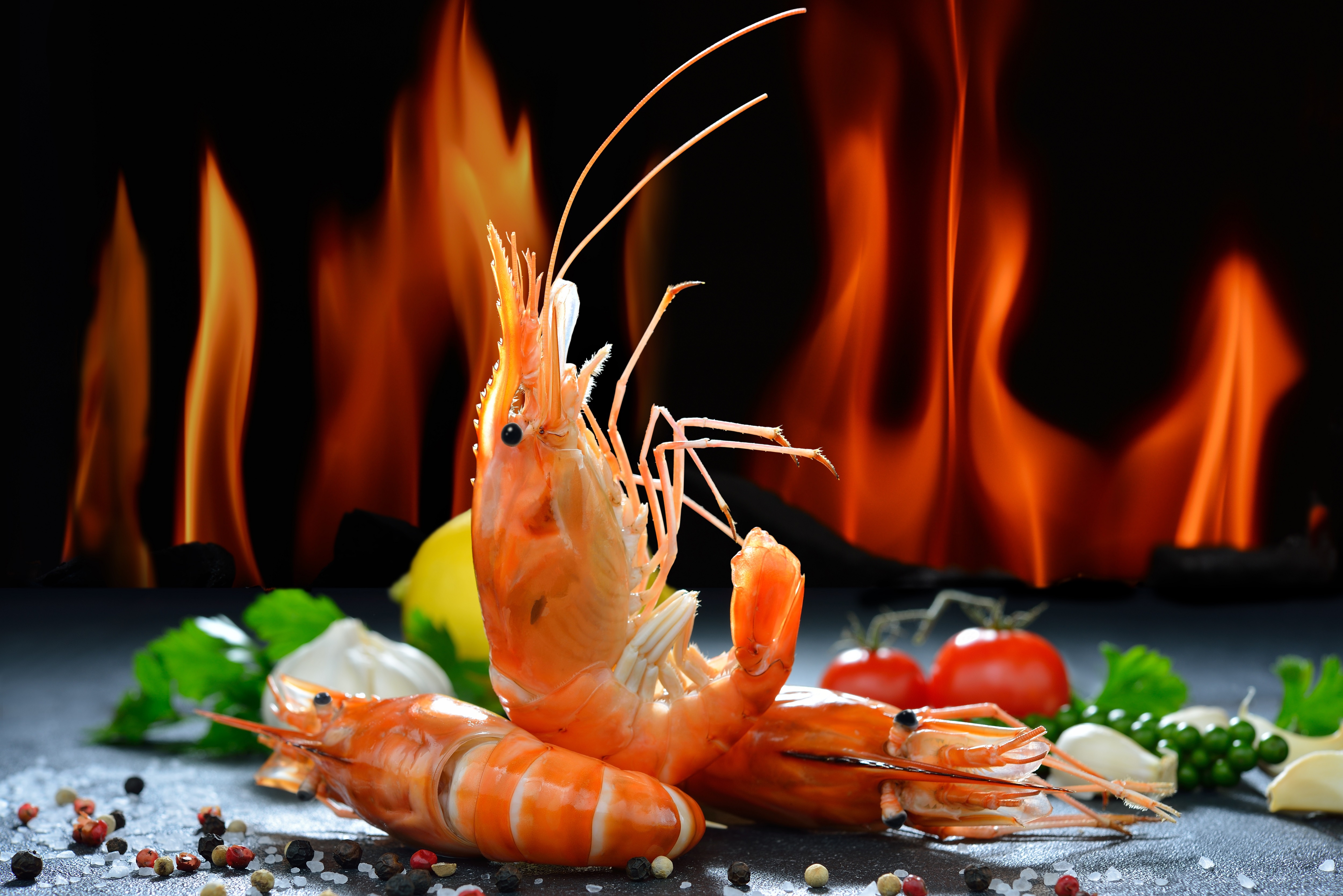 Flame Seafood Shrimp 5000x3336