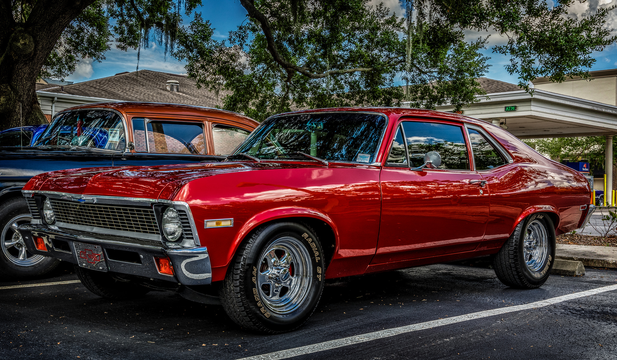 Car Chevrolet Chevrolet Nova Muscle Car Red Car Vehicle 2048x1196