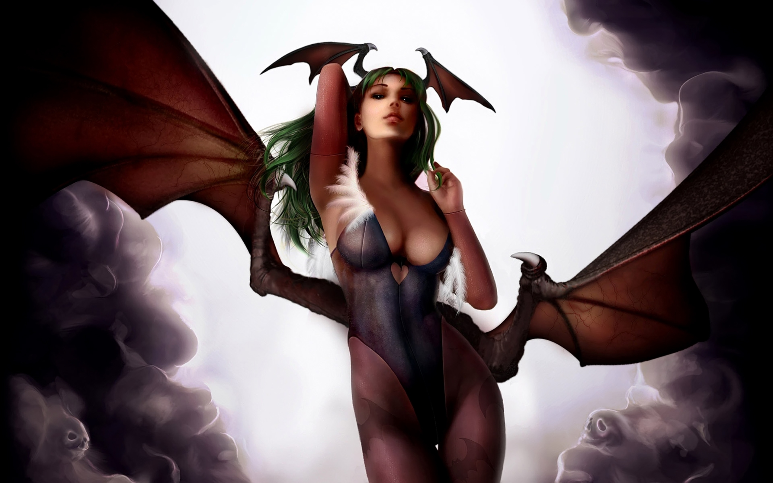 Devil Fantasy Girl Morrigan Aensland Wings 2560x1600