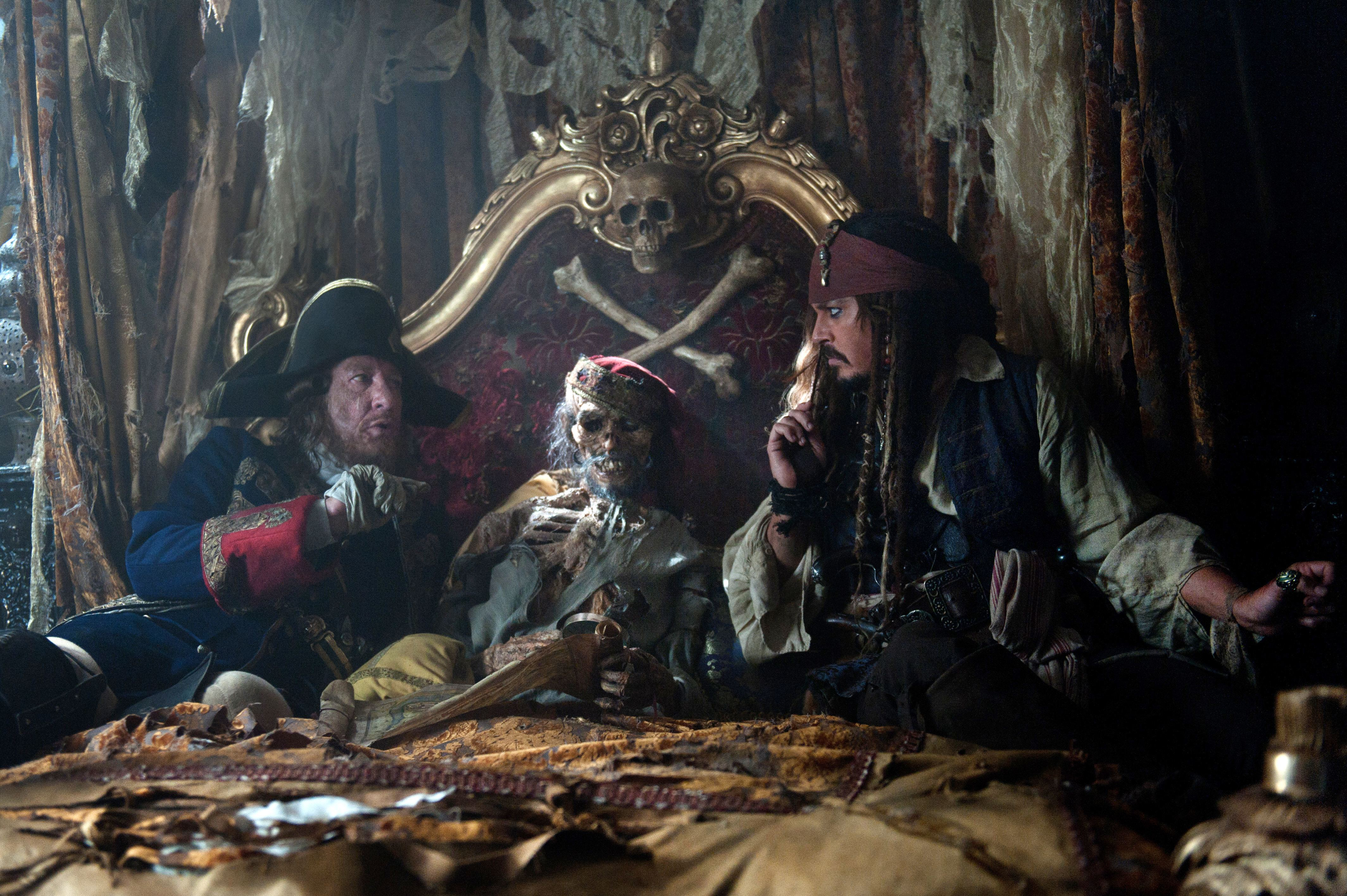 Geoffrey Rush Hector Barbossa Jack Sparrow Johnny Depp 4256x2832