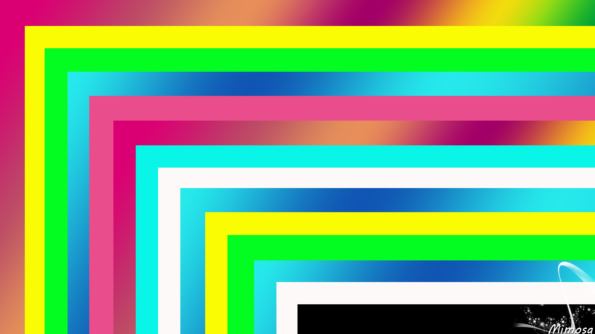 Abstract Black Blue Colorful Digital Art Geometry Gradient Green Shapes White Yellow Orange Color 1920x1080