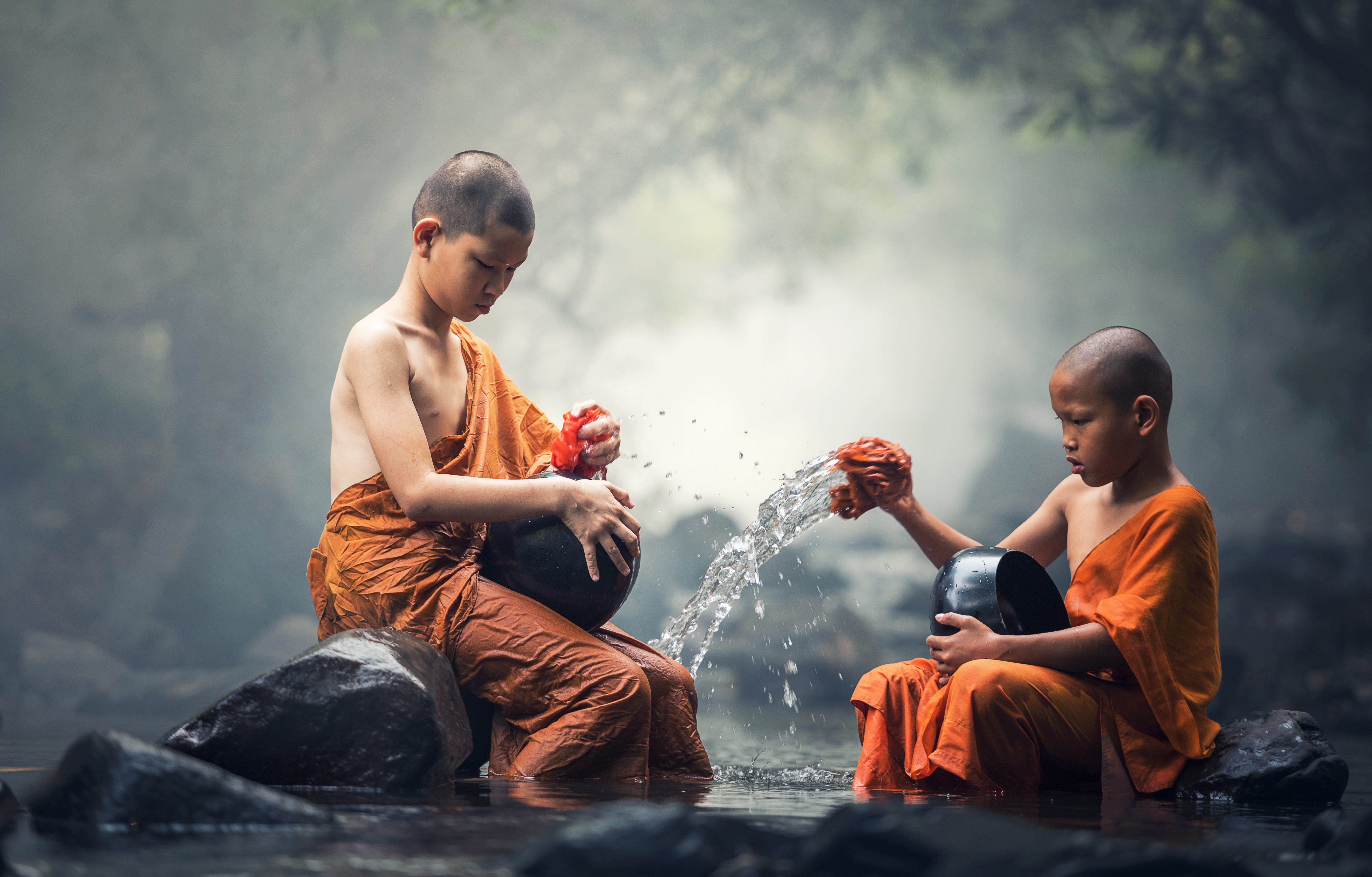 Boy Buddhist Monk Religious 6916x4420