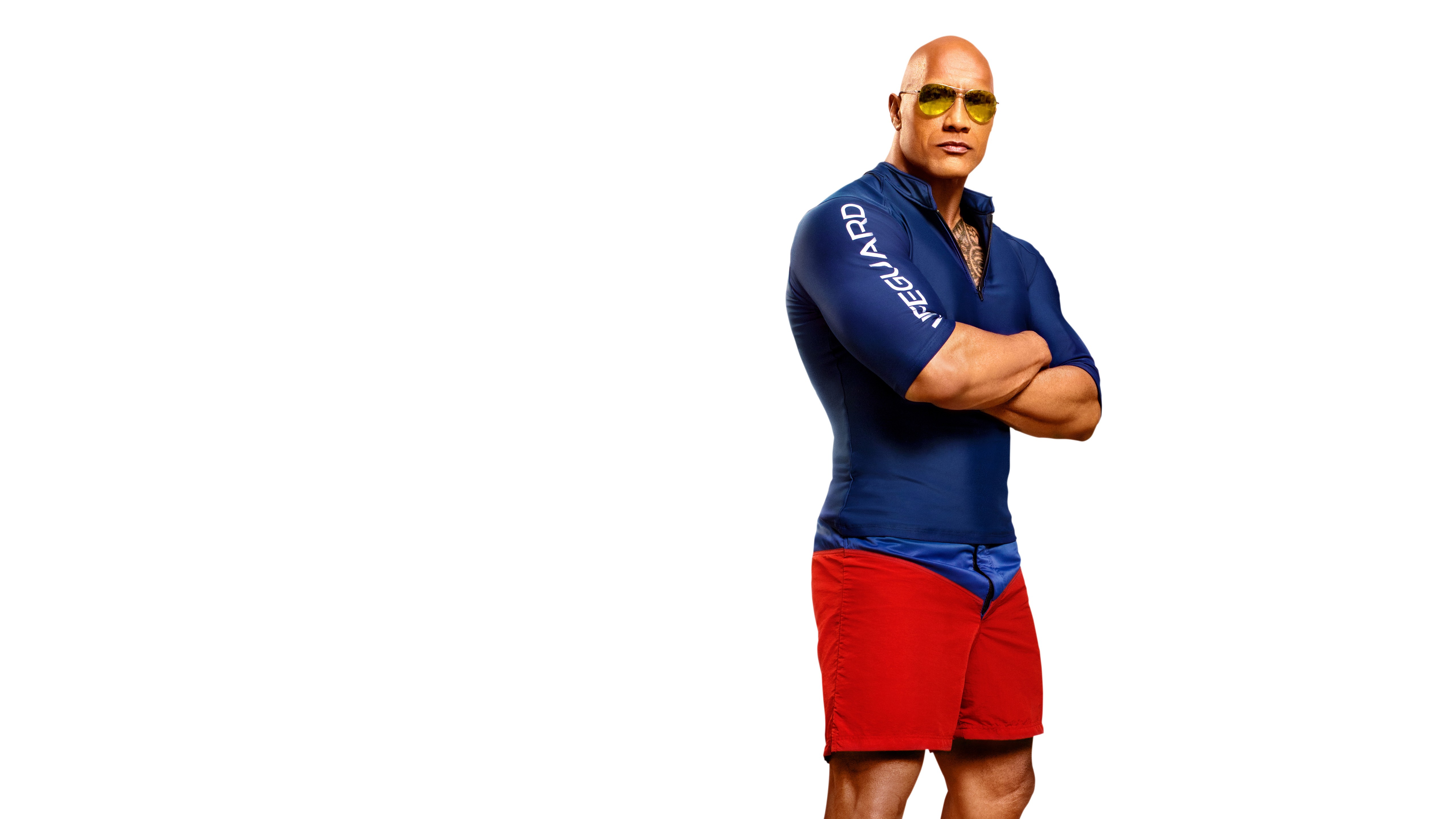 Actor Baywatch Movie Dwayne Johnson Man Muscle Sunglasses 5120x2880