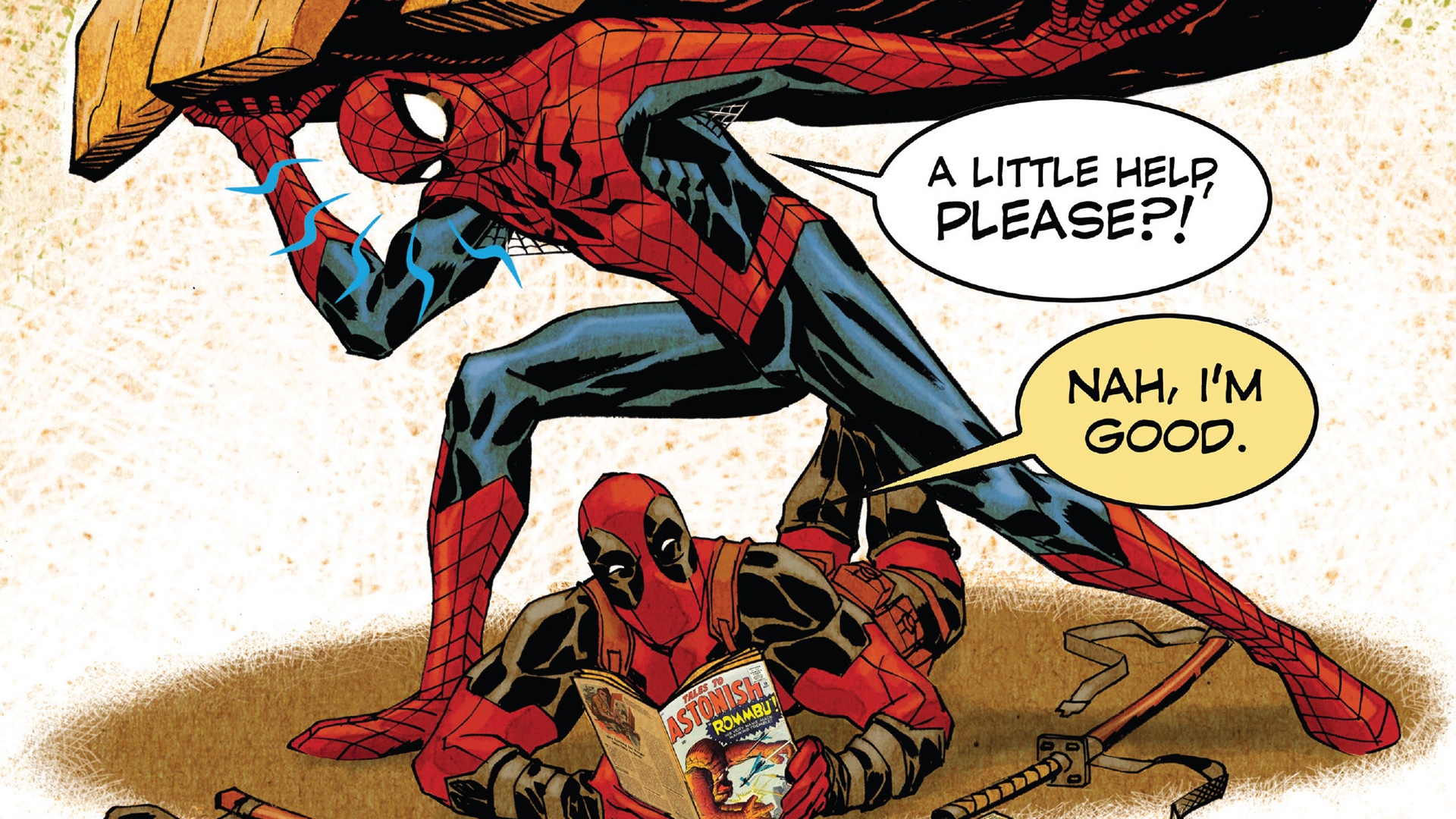 Comics Deadpool Funny Marvel Comics Spider Man 1920x1080