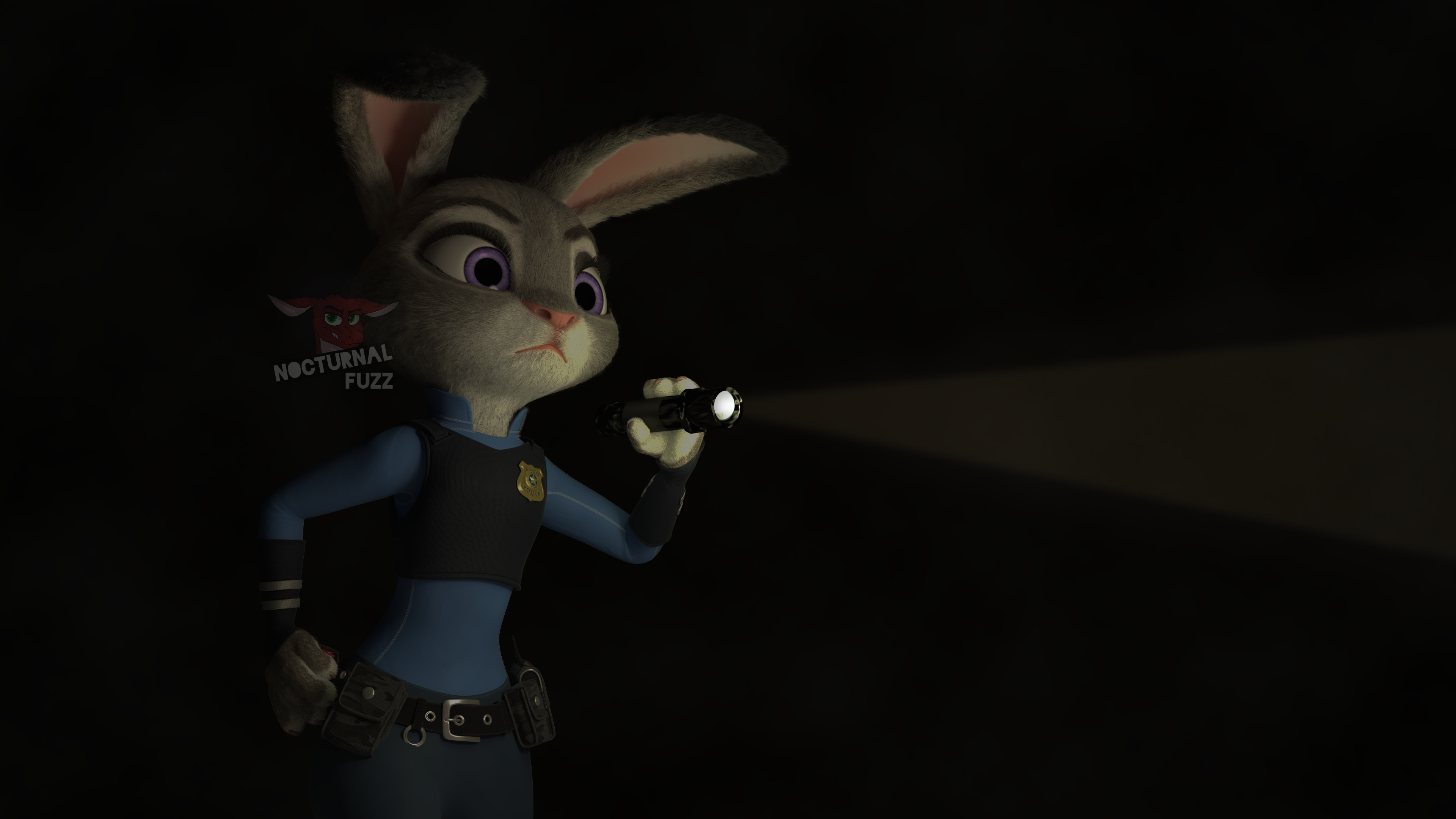 Zootopia Judy Hopps Bunny Girl Bunny Ears Police Dark 3840x2160