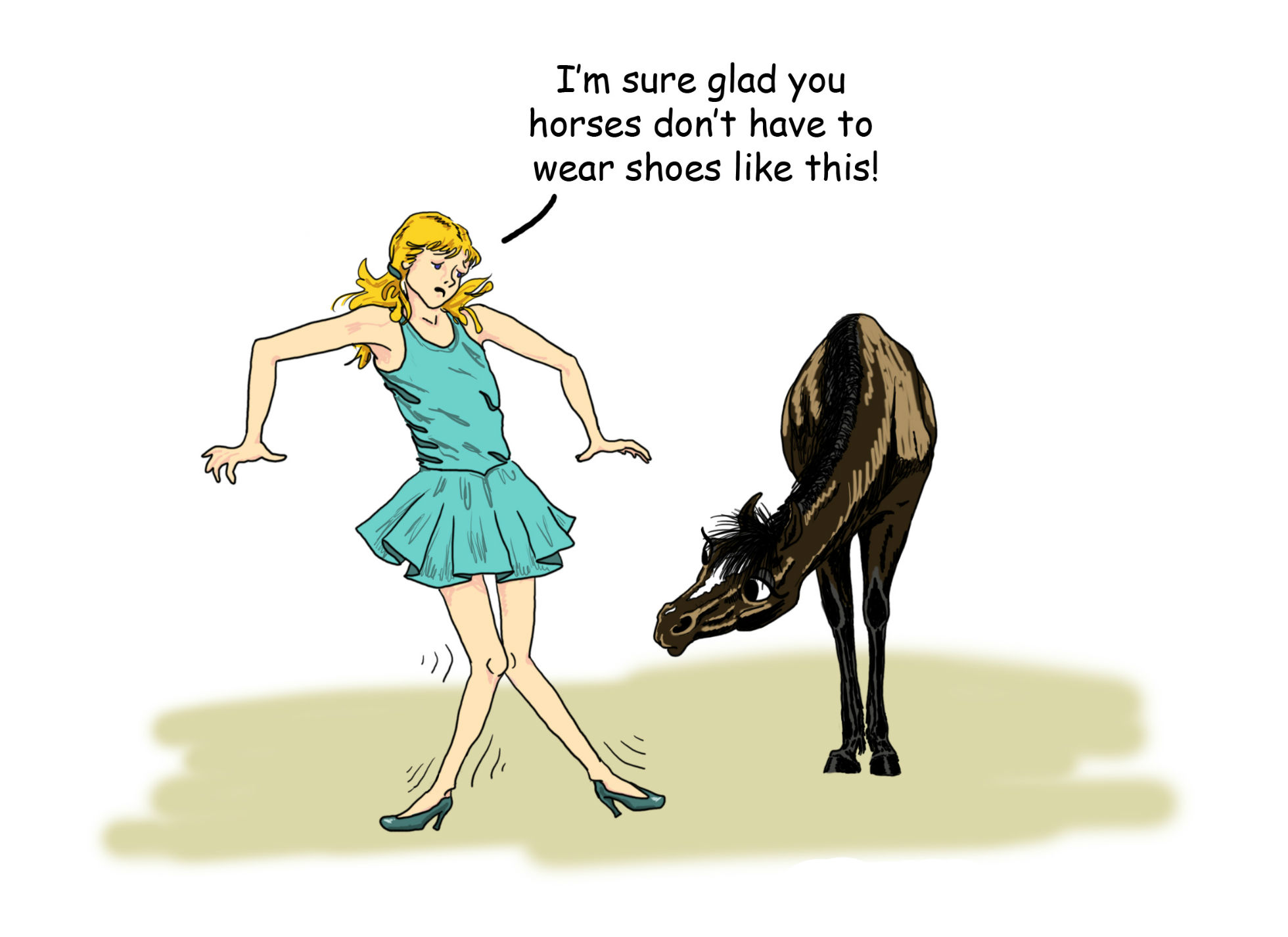Cartoon Fashion Funny Horse 1960x1425