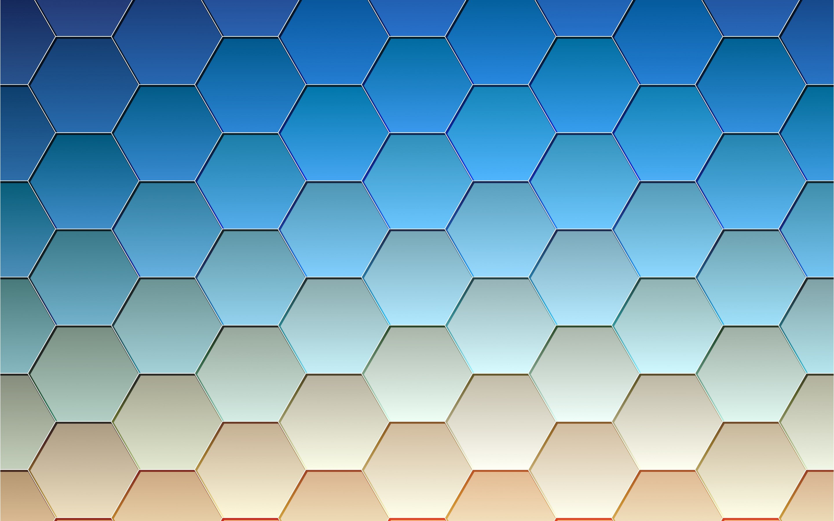 Artistic Blue Digital Art Hexagon Pattern 2880x1800