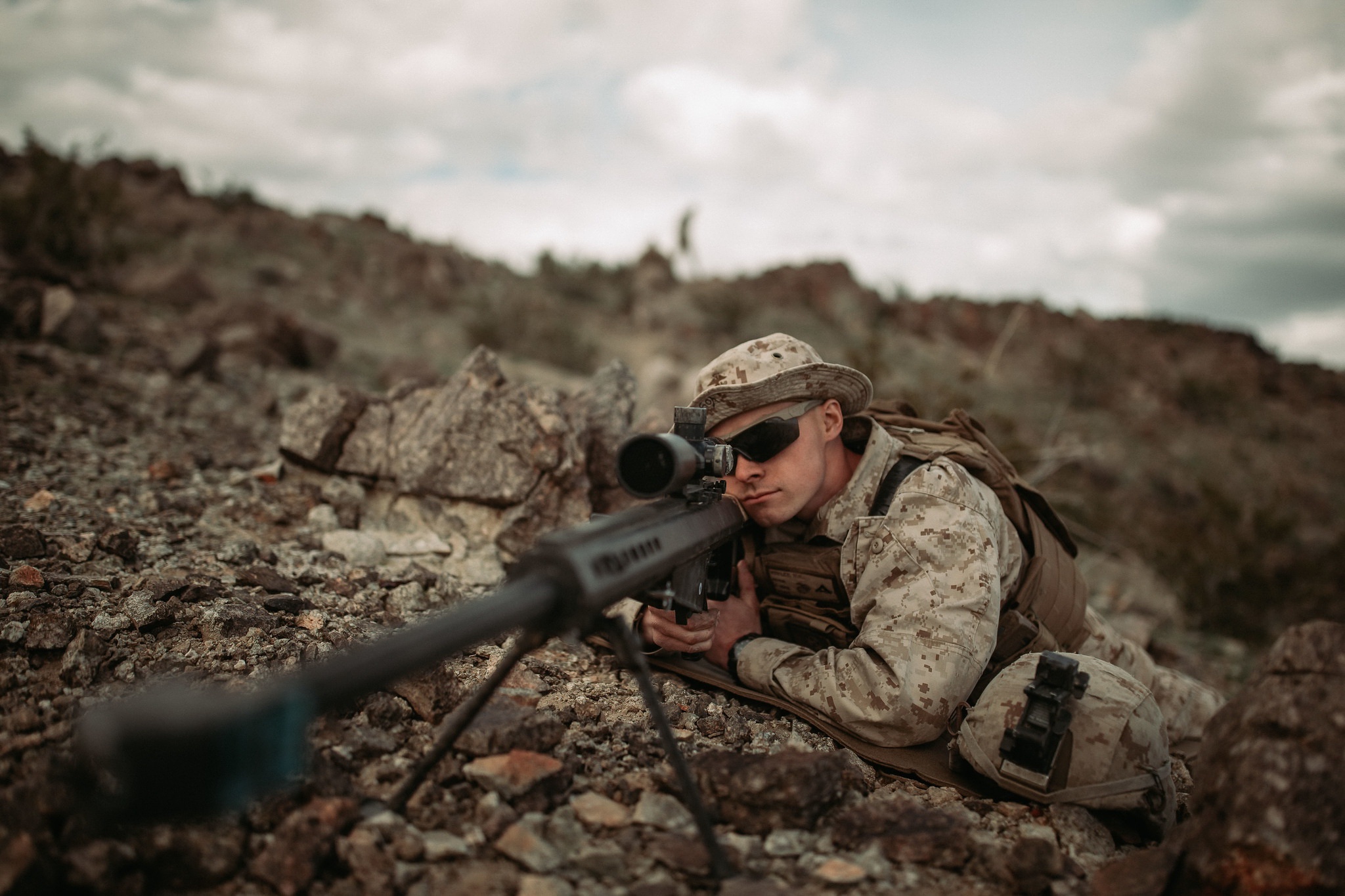 Man Sniper Sniper Rifle Soldier 2048x1365