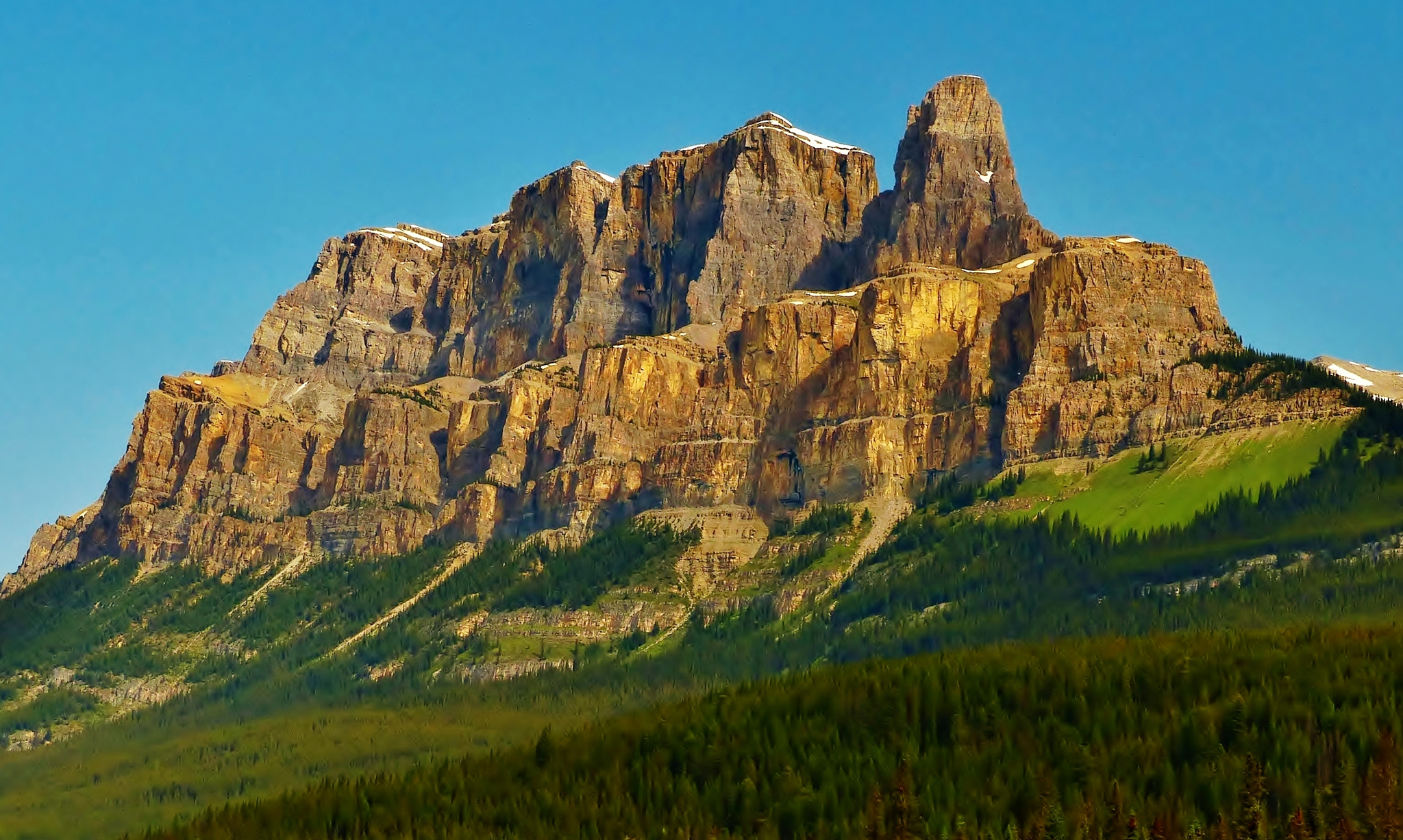 Alberta Canada Cliff Forest Mountain Nature 2048x1227