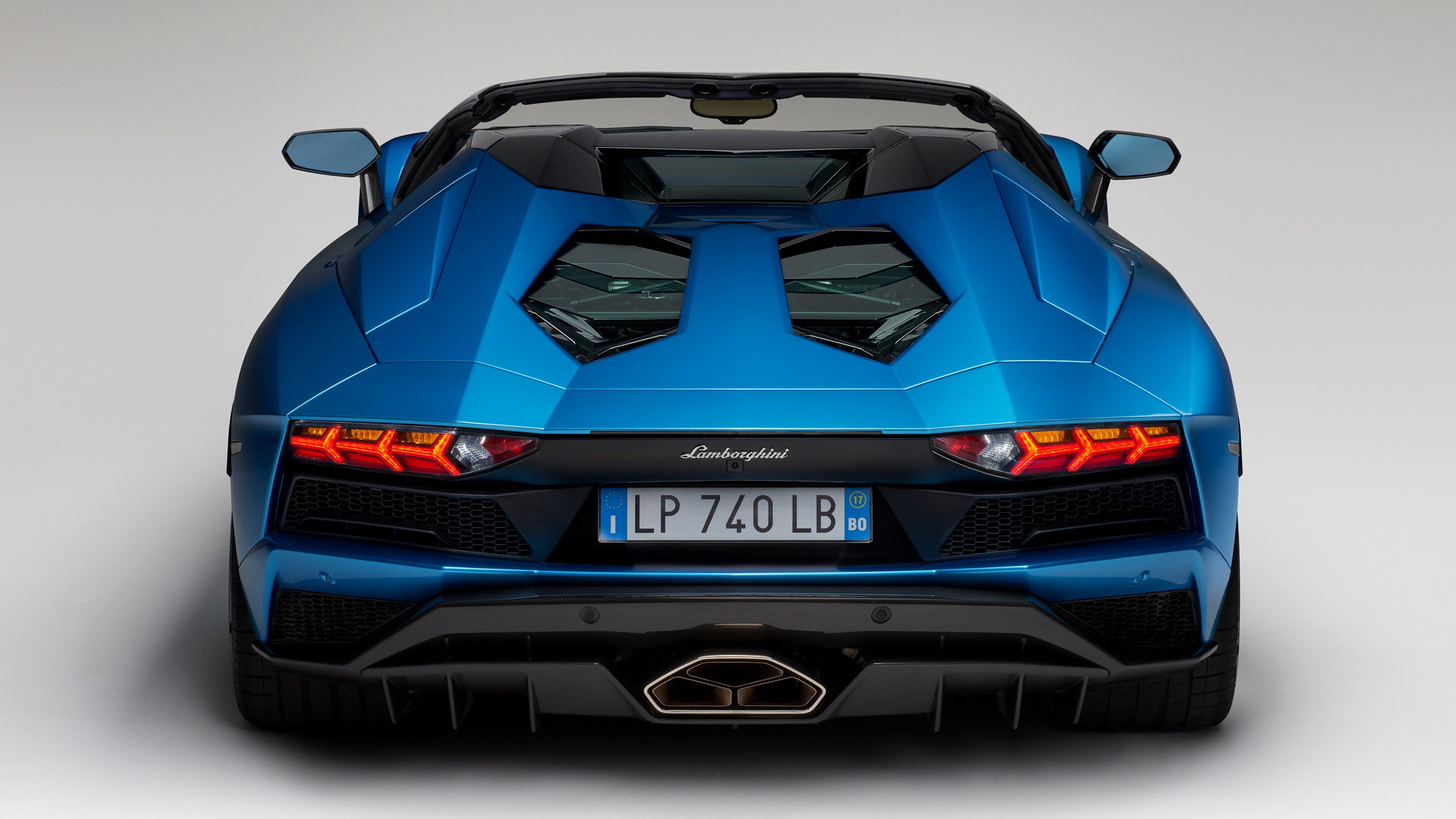 Blue Car Car Lamborghini Aventador S Roadster Sport Car Supercar 1920x1080