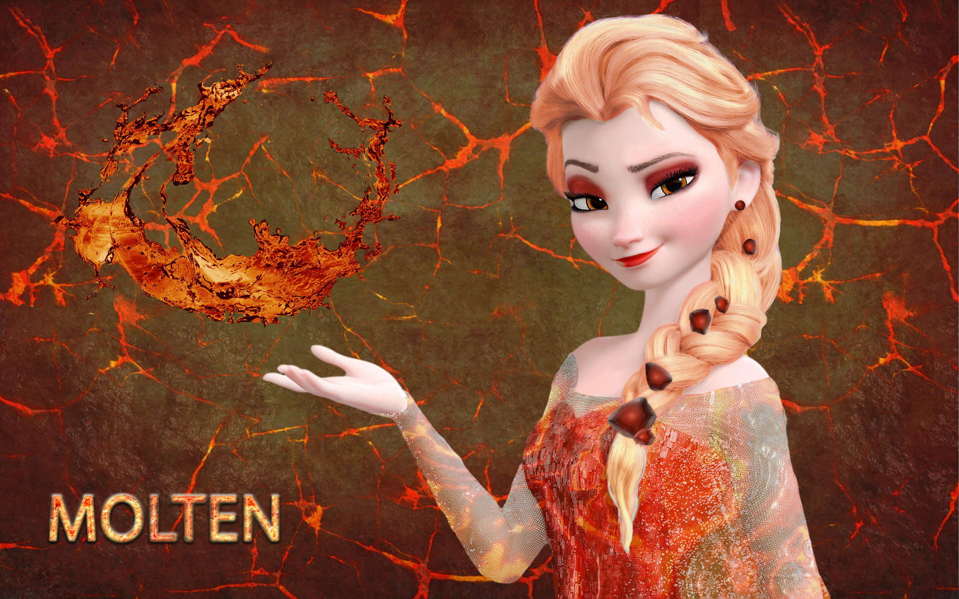 Elsa Frozen Fire Lava 1920x1200