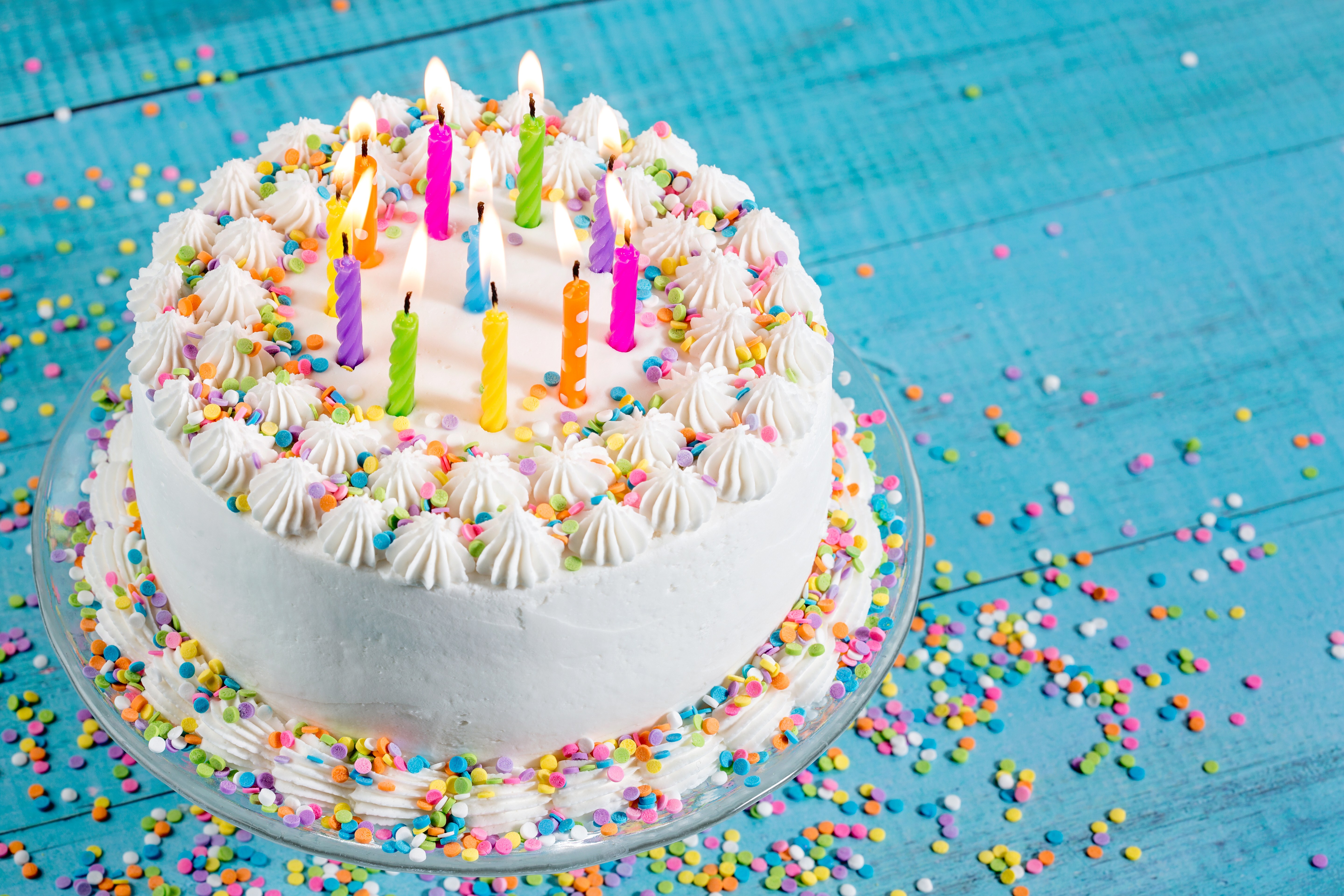 Birthday Cake Candle Pastry 5760x3840