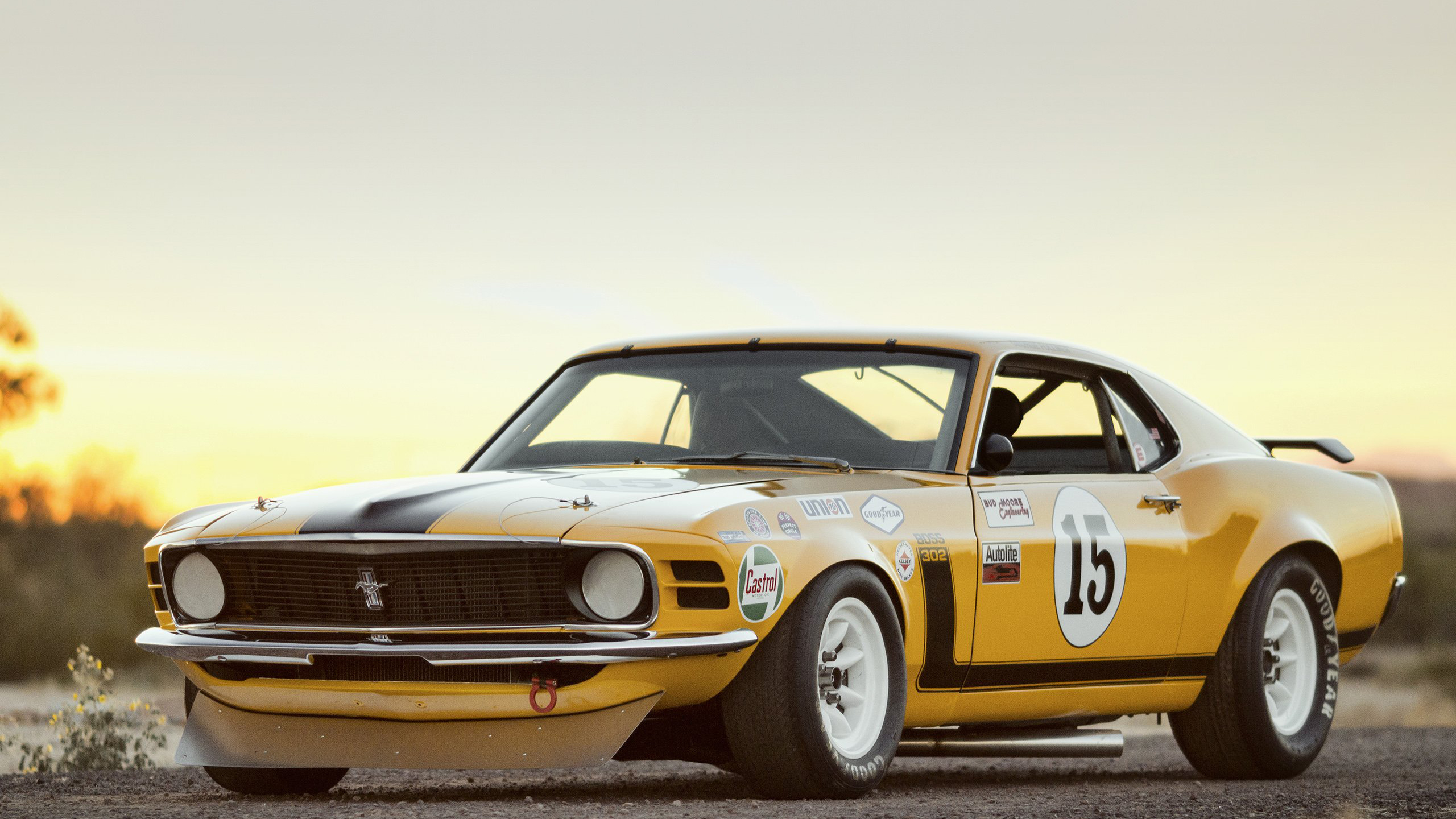 Car Ford Ford Mustang Ford Mustang Boss 302 Muscle Car Race Car Vehicle Yellow Car 2560x1440