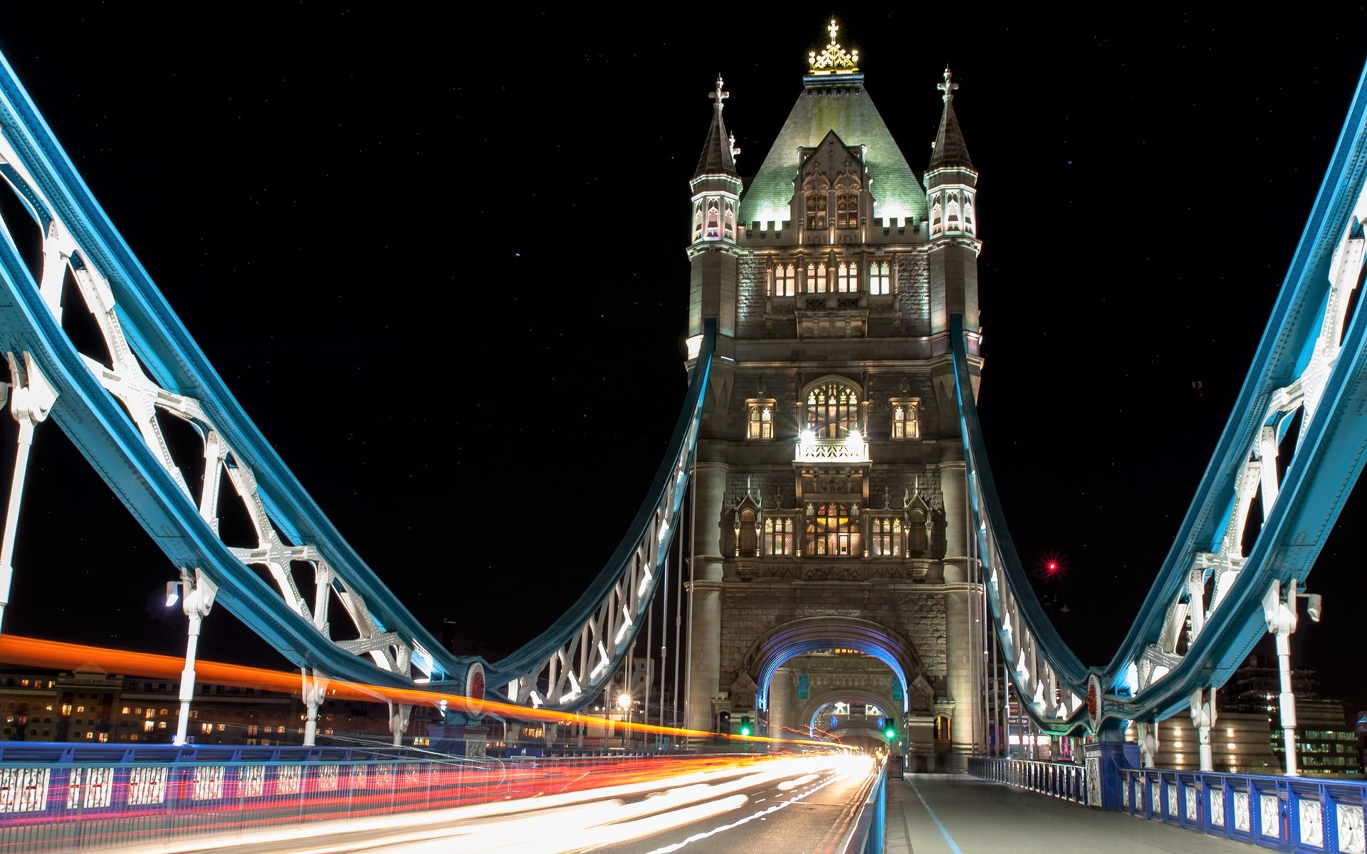 Bridge Light London Night Time Lapse Tower Bridge 1920x1200