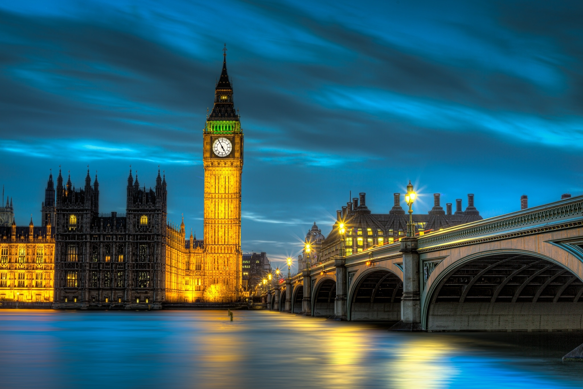 Big Ben Light London Night Palace Of Westminster 2048x1365