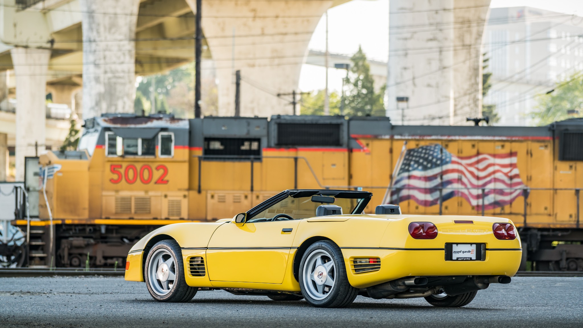 Car Chevrolet Corvette C4 Convertible Old Car Sport Car Yellow Car 2048x1152