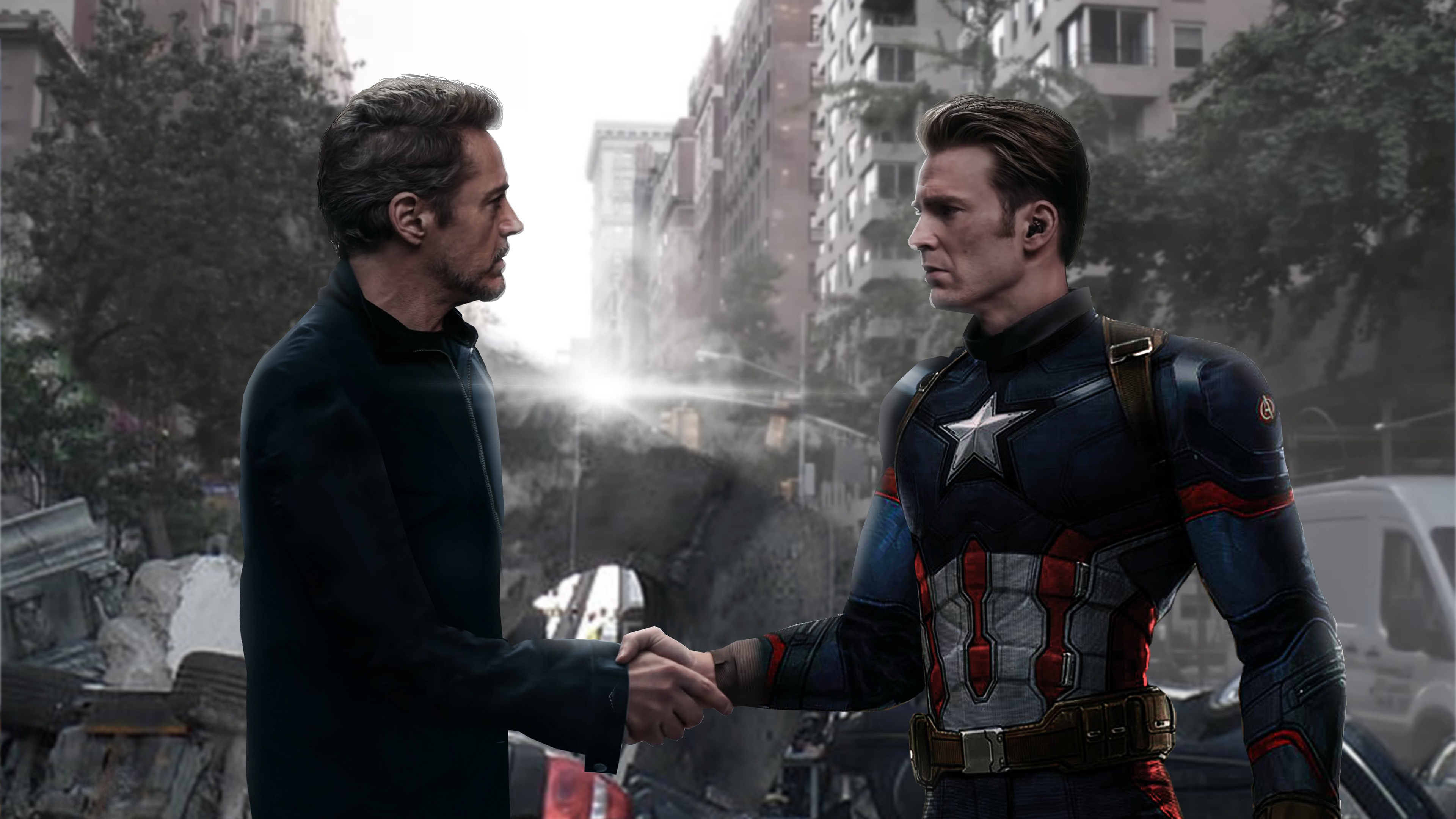 Captain America Chris Evans Robert Downey Jr Tony Stark 3840x2160