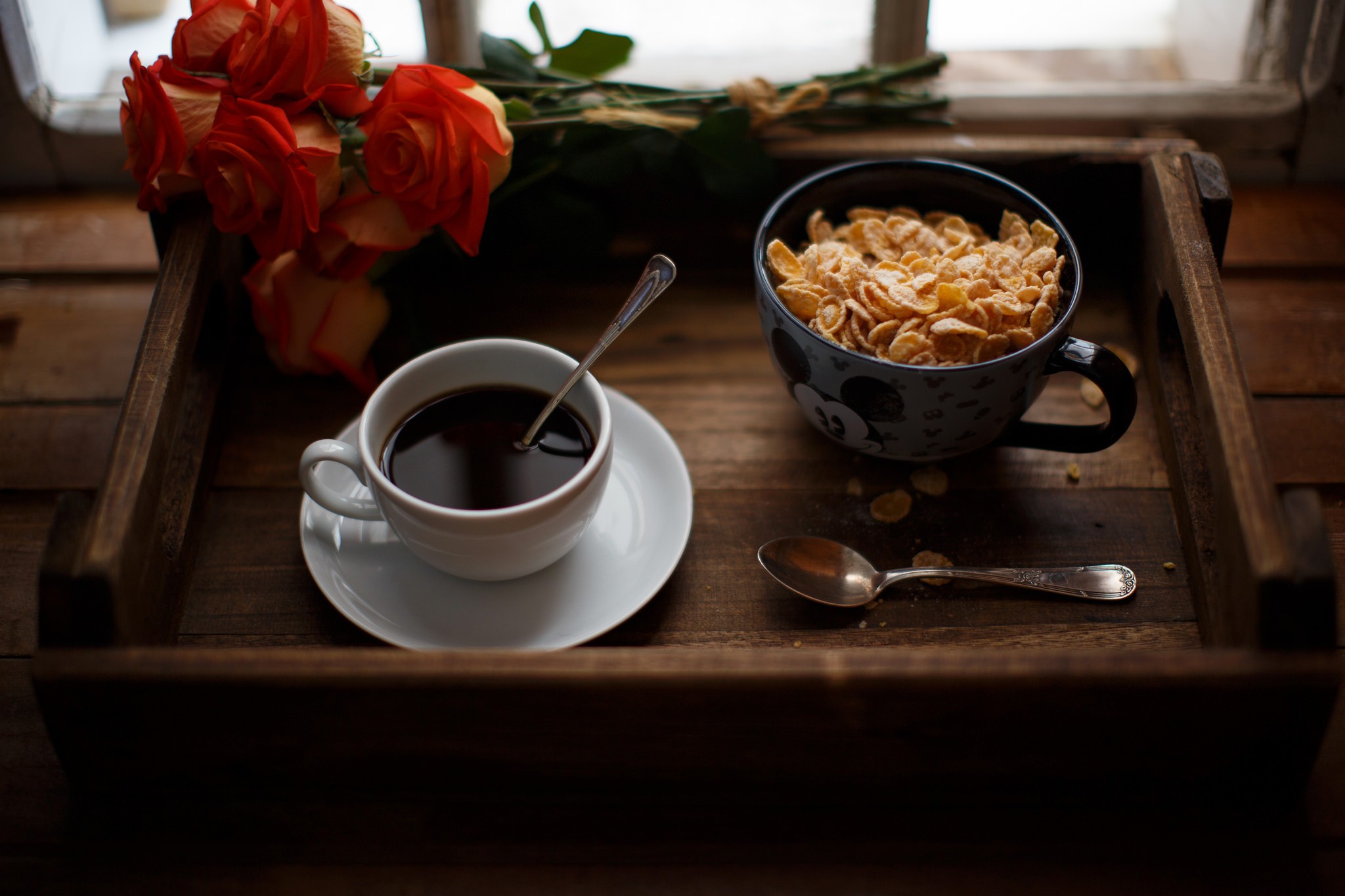 Breakfast Cereal Coffee Cup Rose 2048x1365