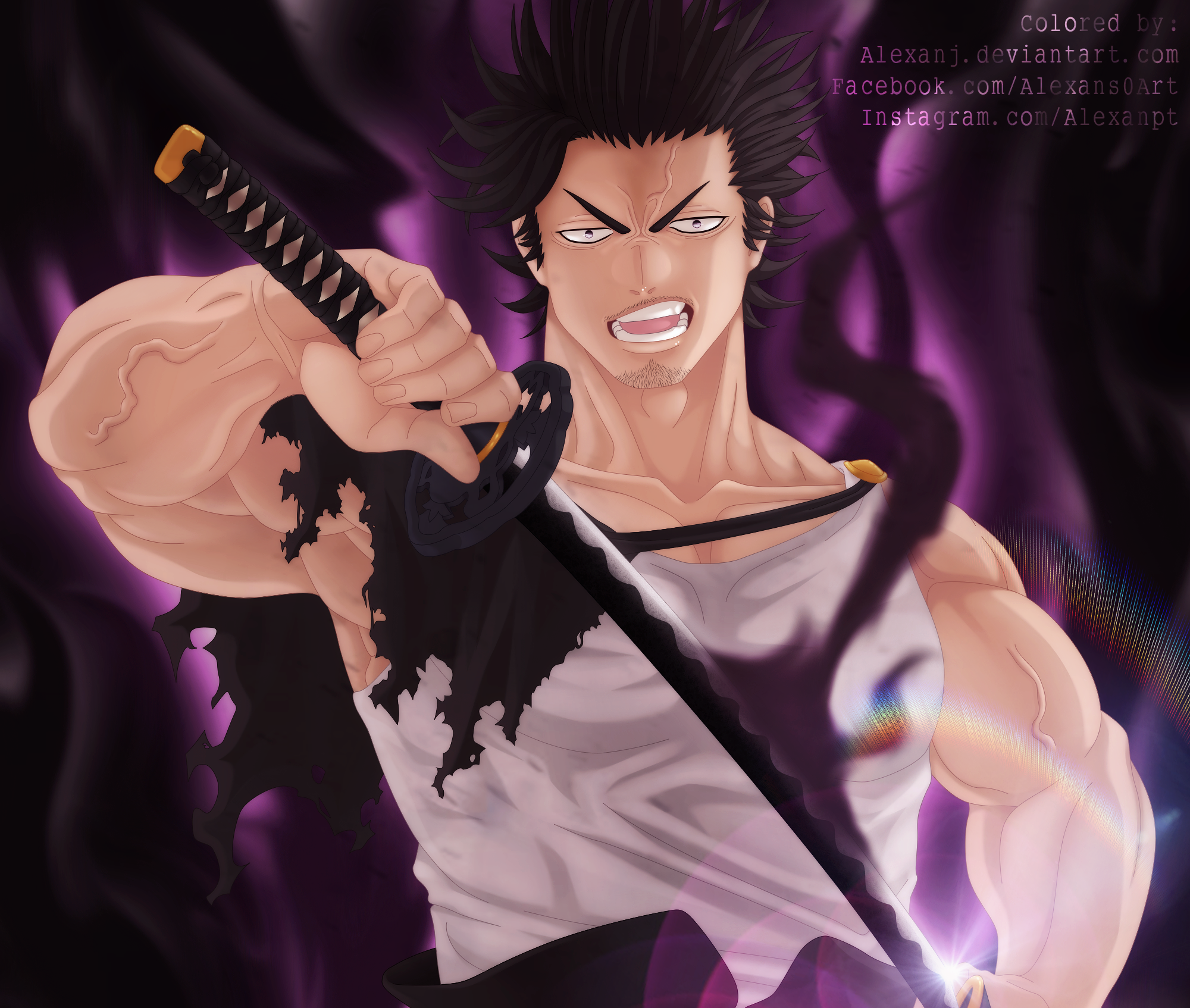 Angry Anime Black Clover Black Hair Man Sword Yami Sukehiro 2000x1694