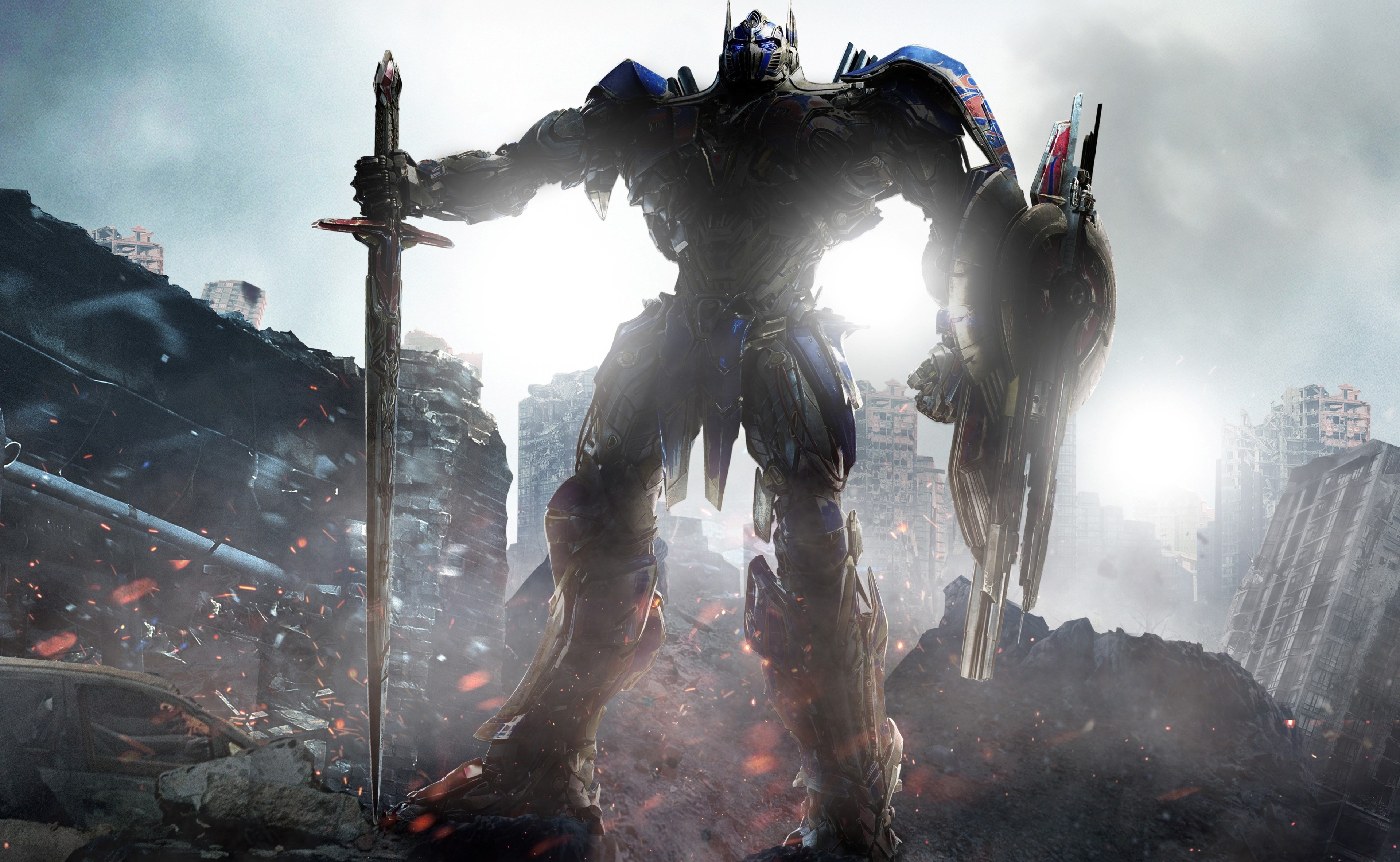 Optimus Prime Robot Shield Sword Transformers The Last Knight 3840x2364
