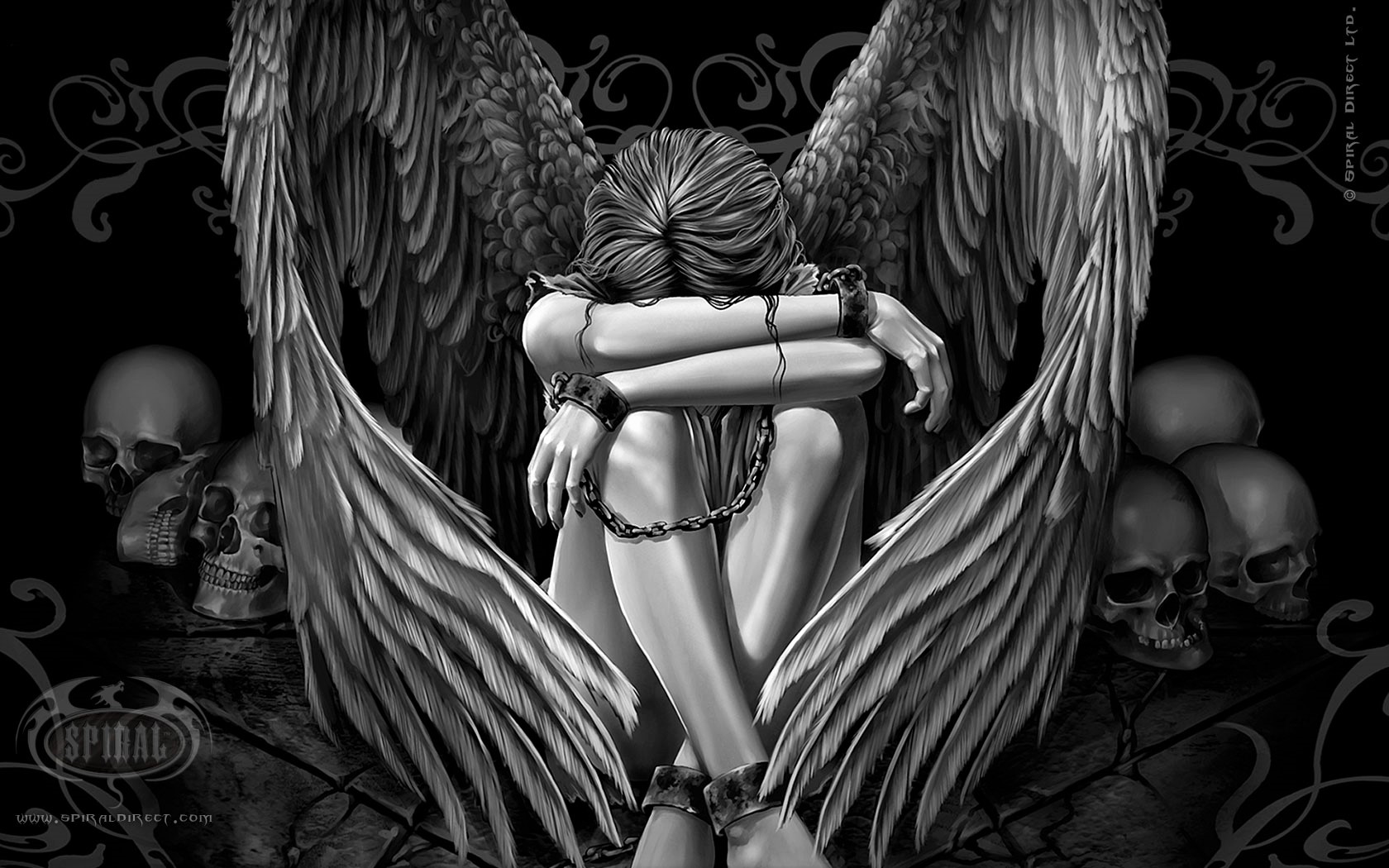 Angel Chain Dark Fantasy Wings 1680x1050