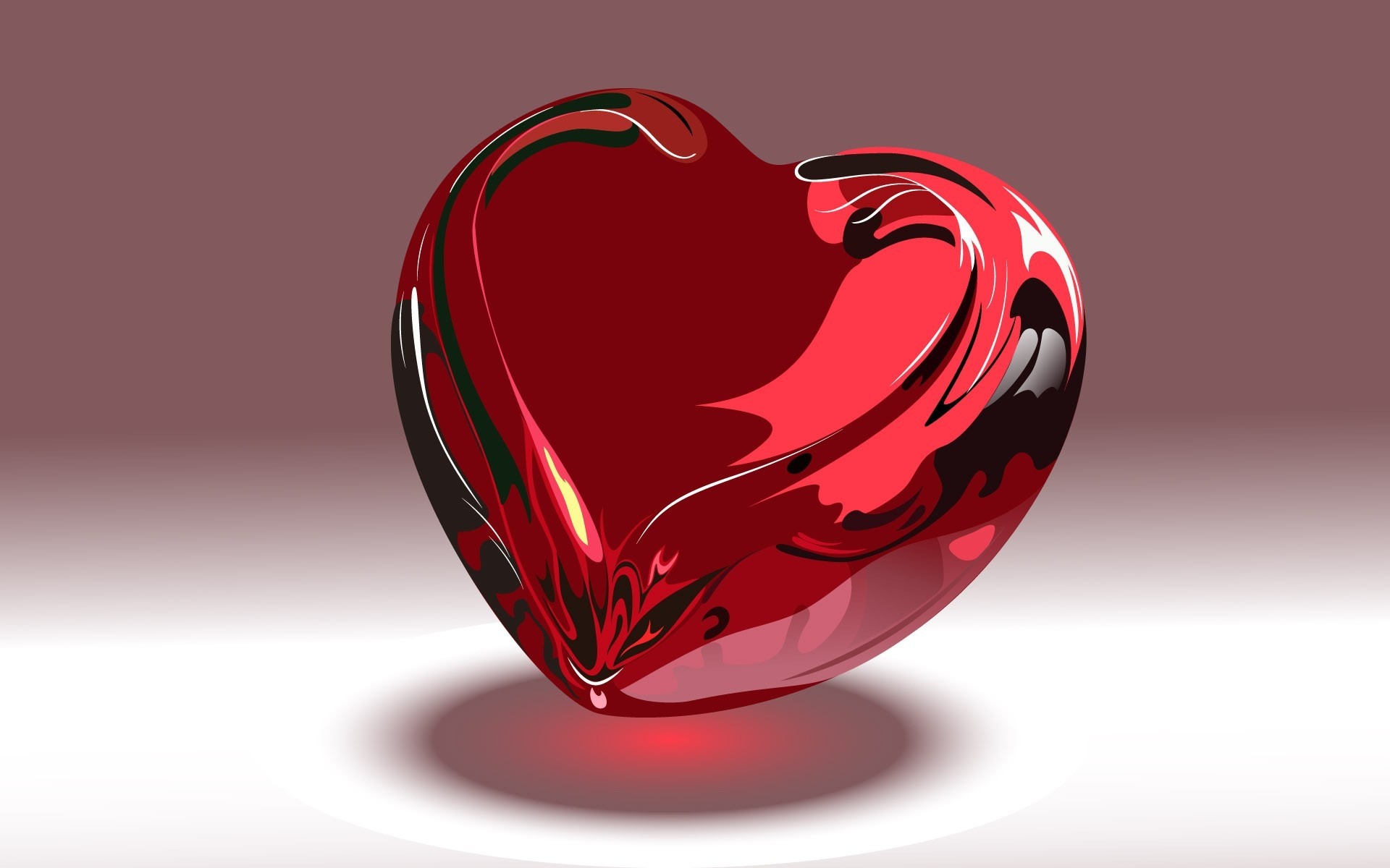 3d Abstract Cgi Digital Art Glass Heart Love 1920x1200