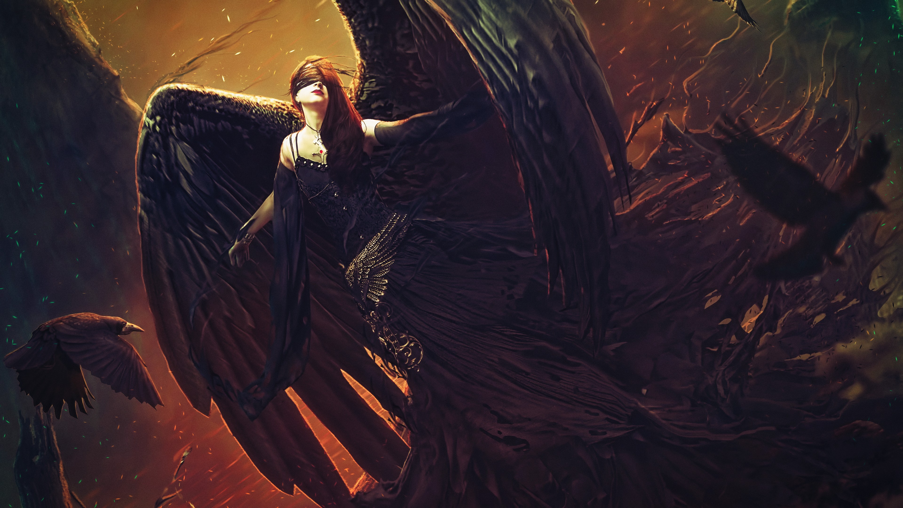 Angel Dark Angel Fantasy Wings 3840x2160