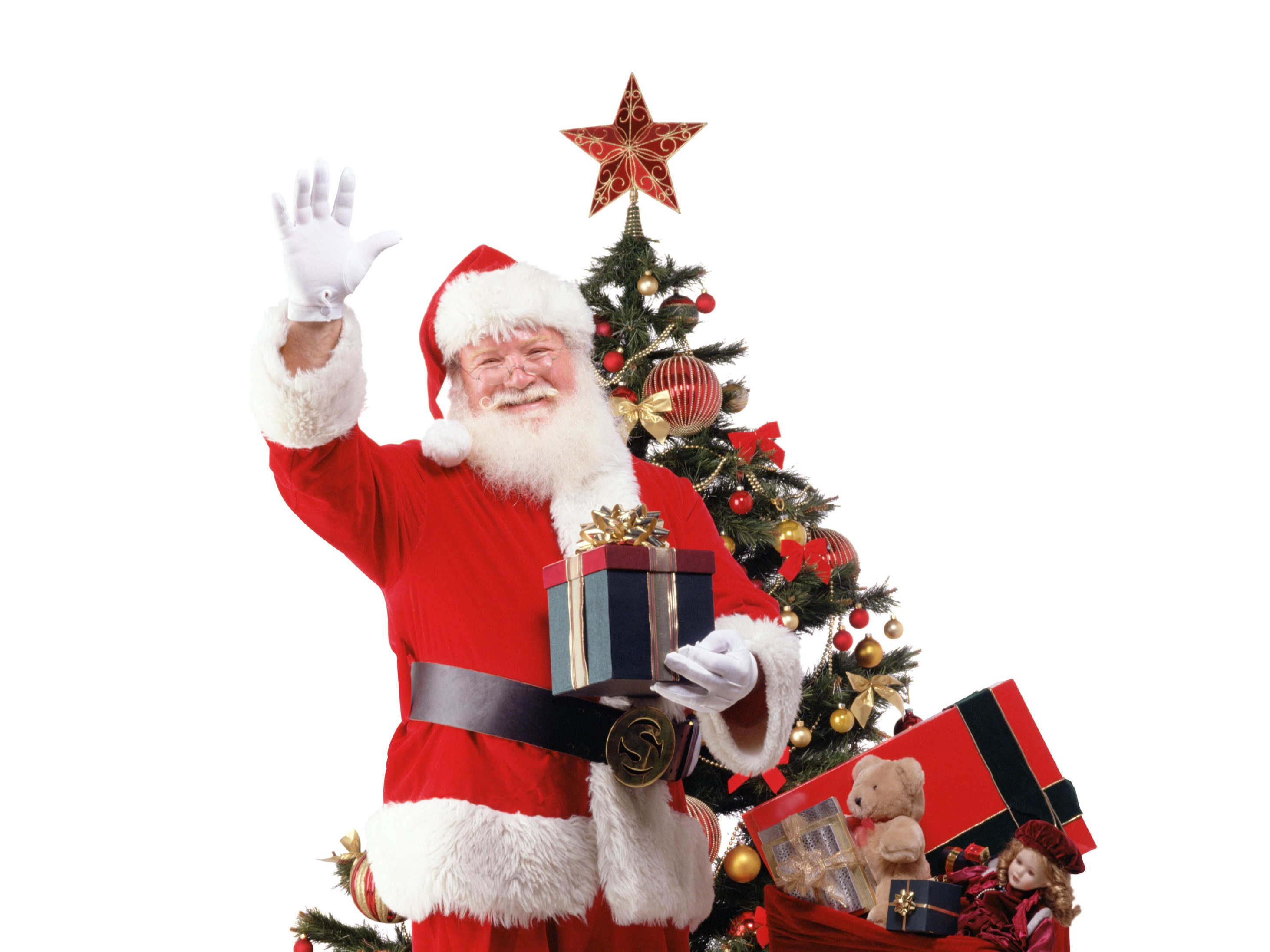 Christmas Christmas Tree Gift Santa Claus White 2925x2193