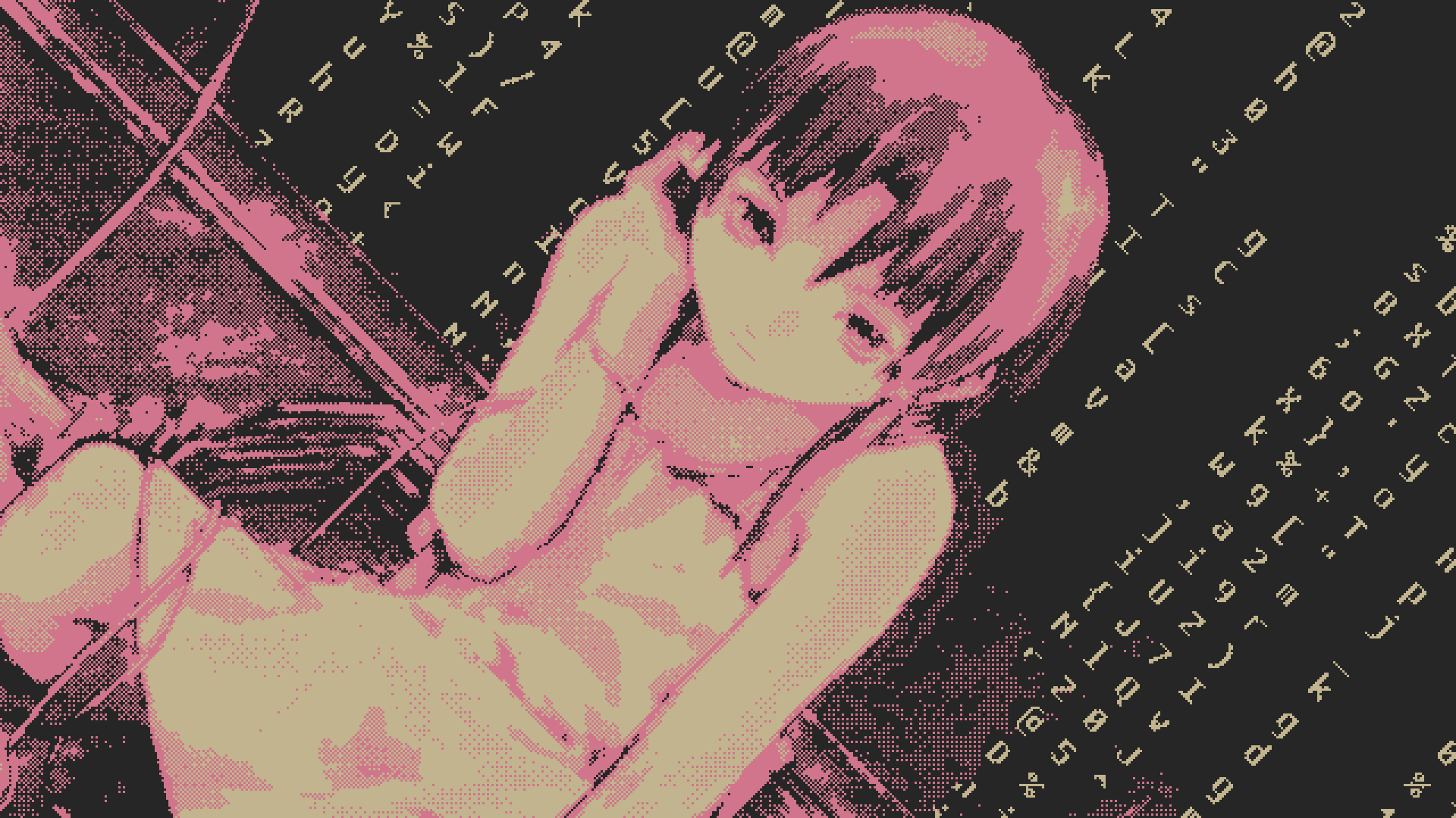 Lain Iwakura Pixel Art 1920x1080