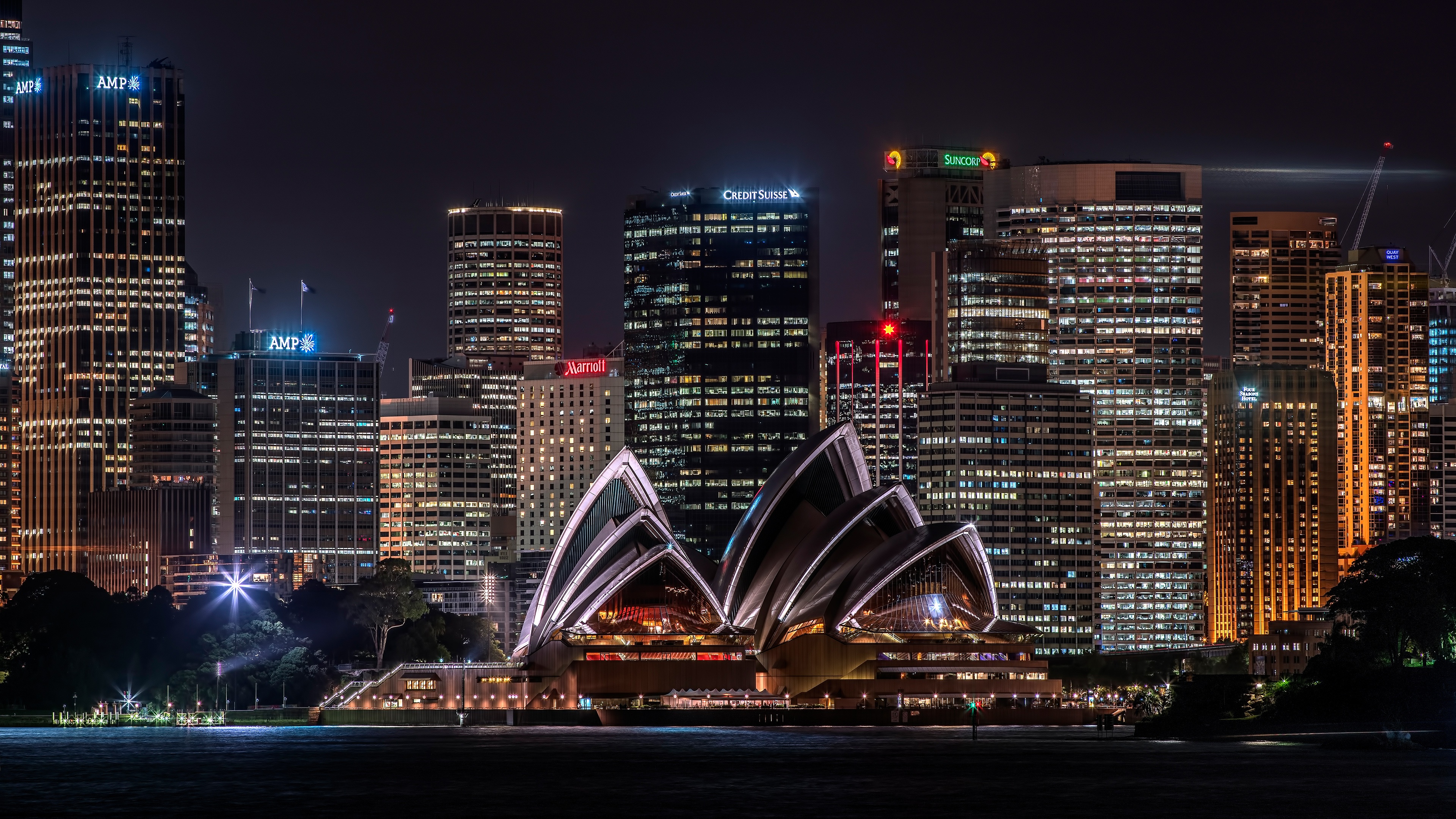 Australia Building City Night Skyscraper Sydney Sydney Opera House 3840x2160